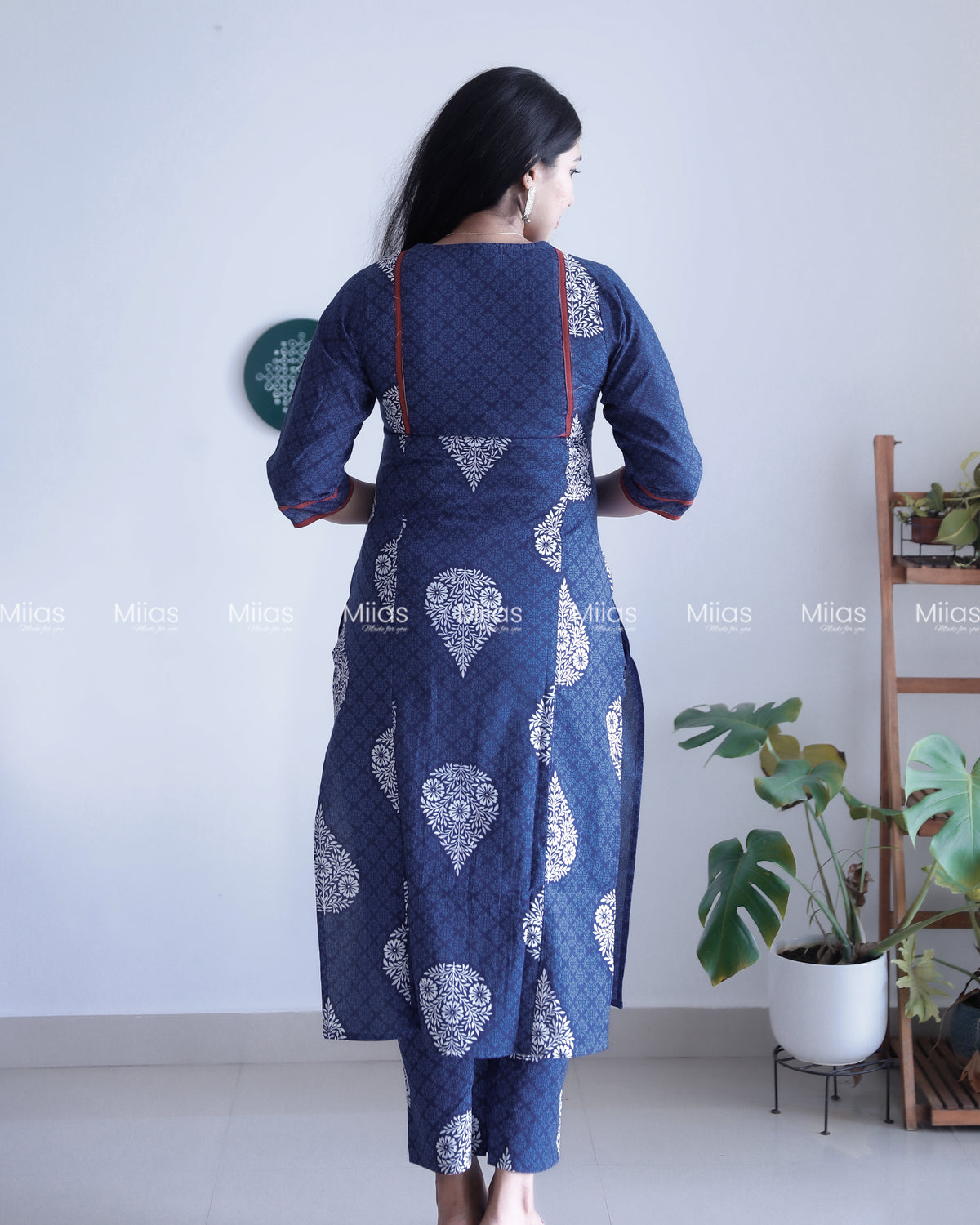 South Cotton Co-ord Set | Dual-Print Top + Matching Bottoms | Blue