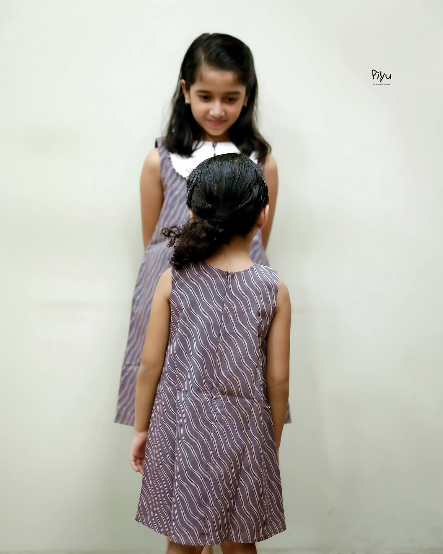 South Cotton Kids Frock, Lace Butterfly Collar