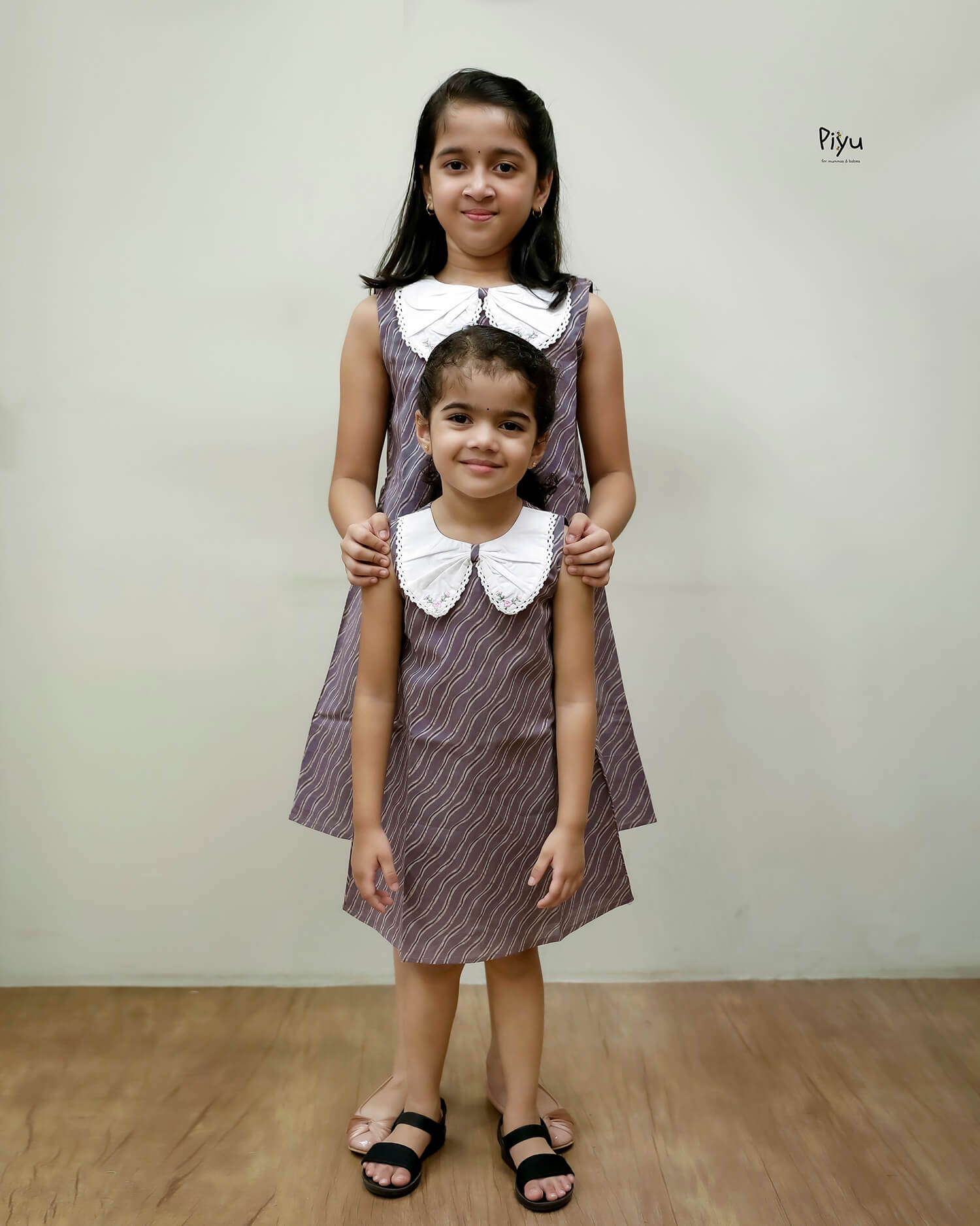 South Cotton Kids Frock, Lace Butterfly Collar