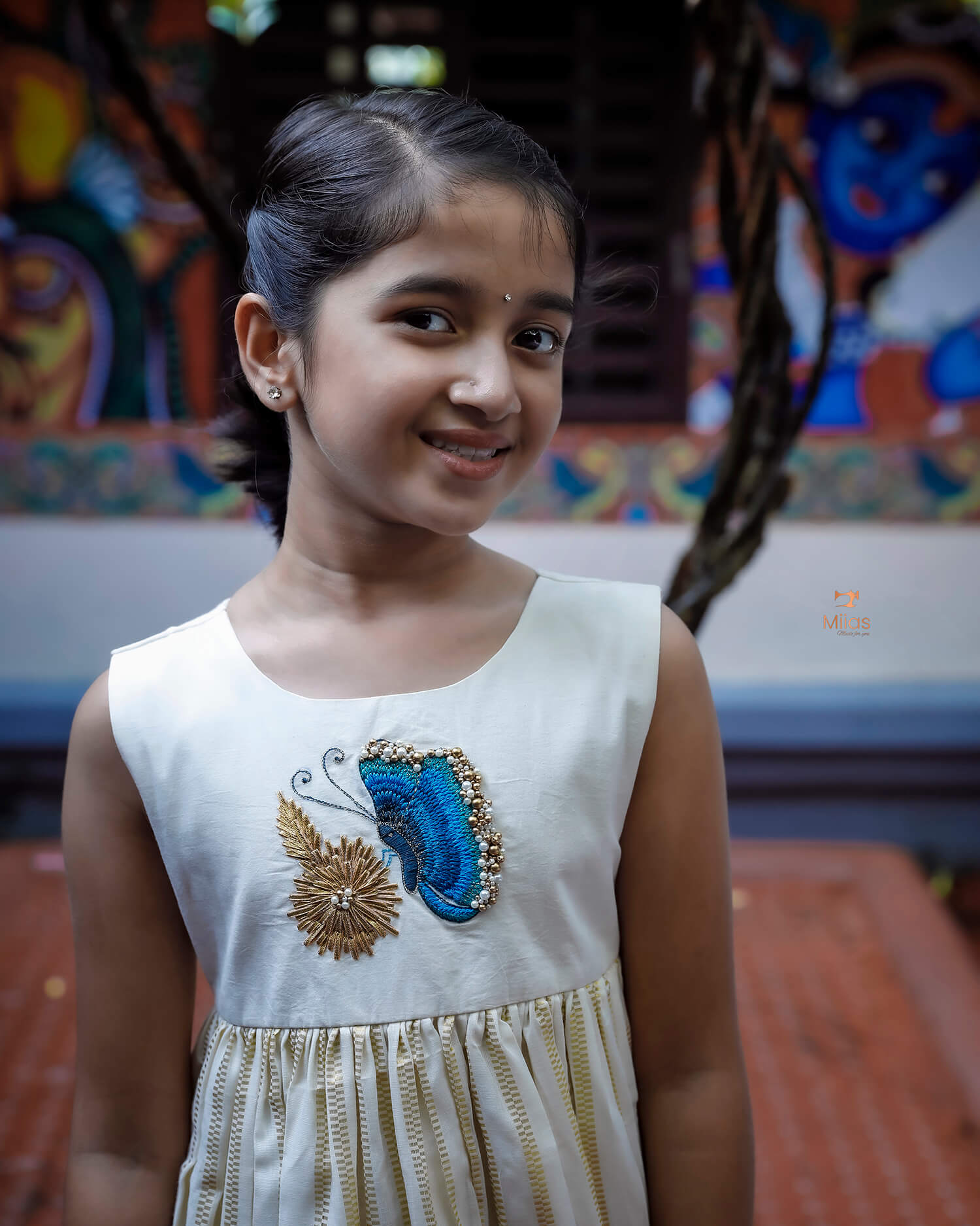 Lurex Cotton Frock for Kids -Festive Wear-Onam 2025
