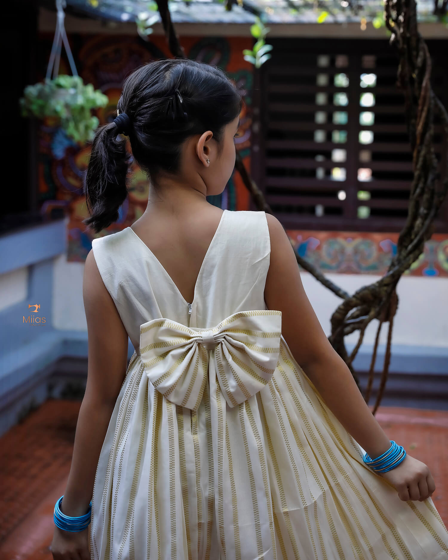 Lurex Cotton Frock for Kids -Festive Wear-Onam 2025
