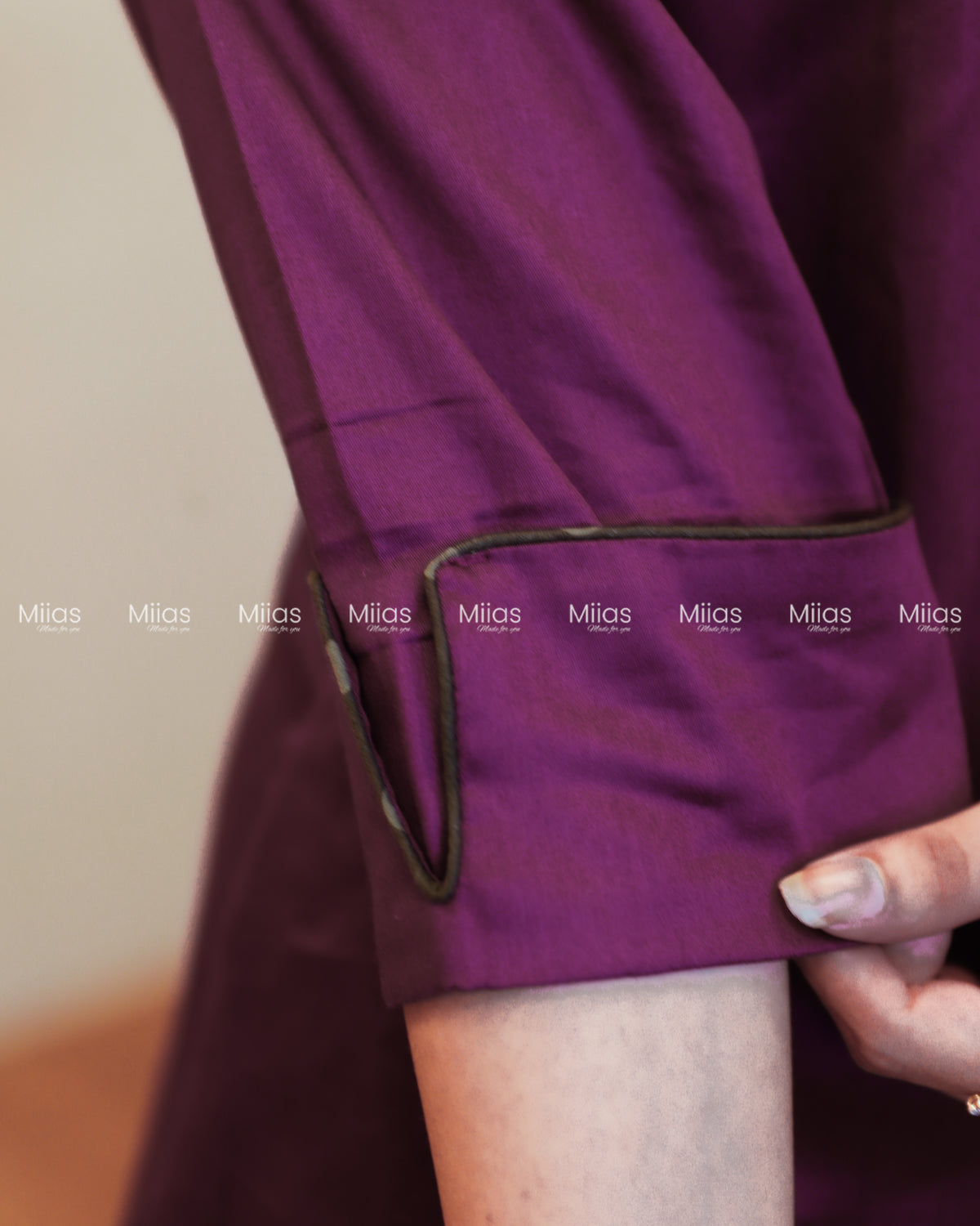 Cotton Co-ord Set | A-Line Slit Top + Potli Buttons + Pockets | Rich Purple