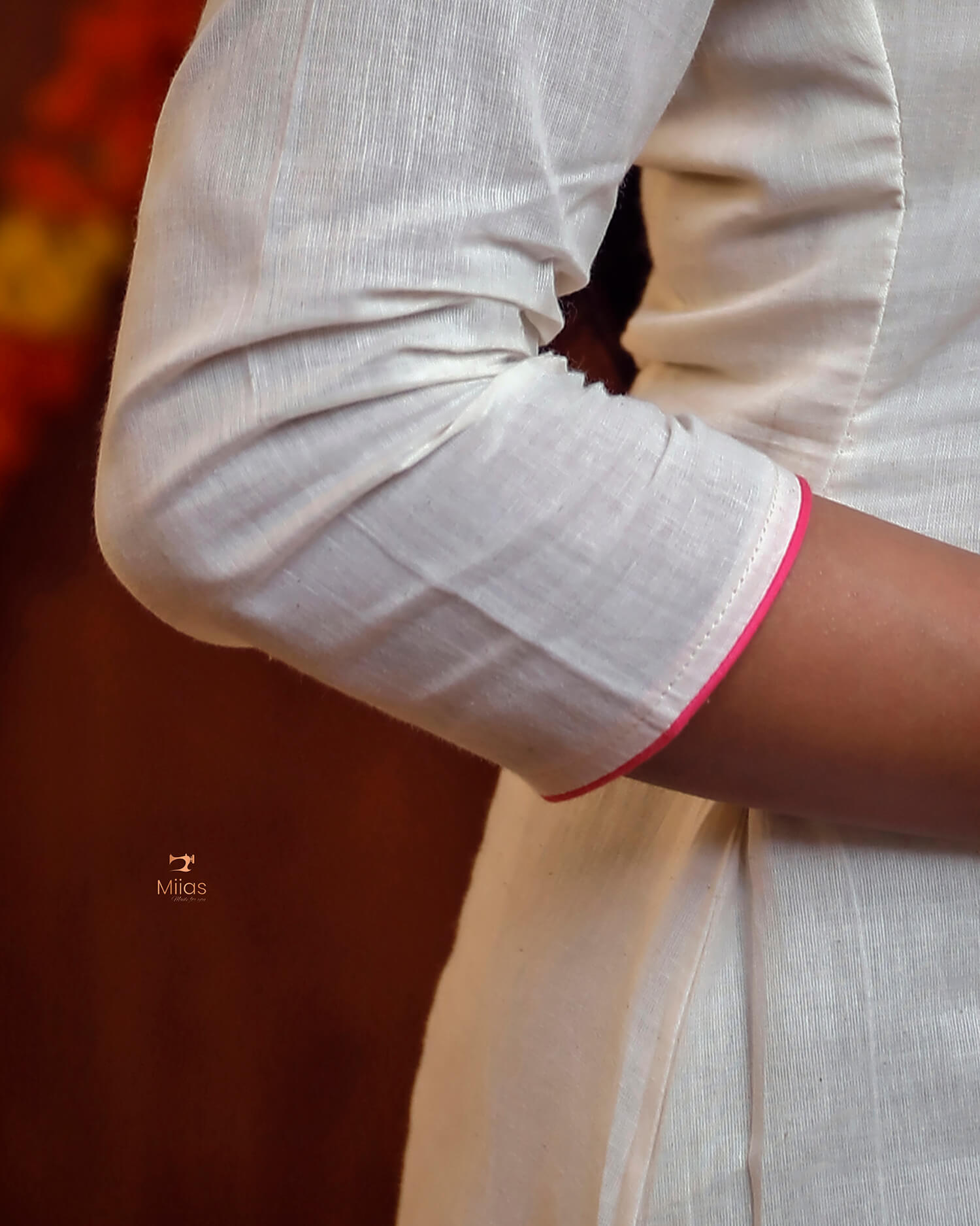 Embroidered Cotton Kurti | V-Neck A-Line | Handcrafted Elegance-Pink