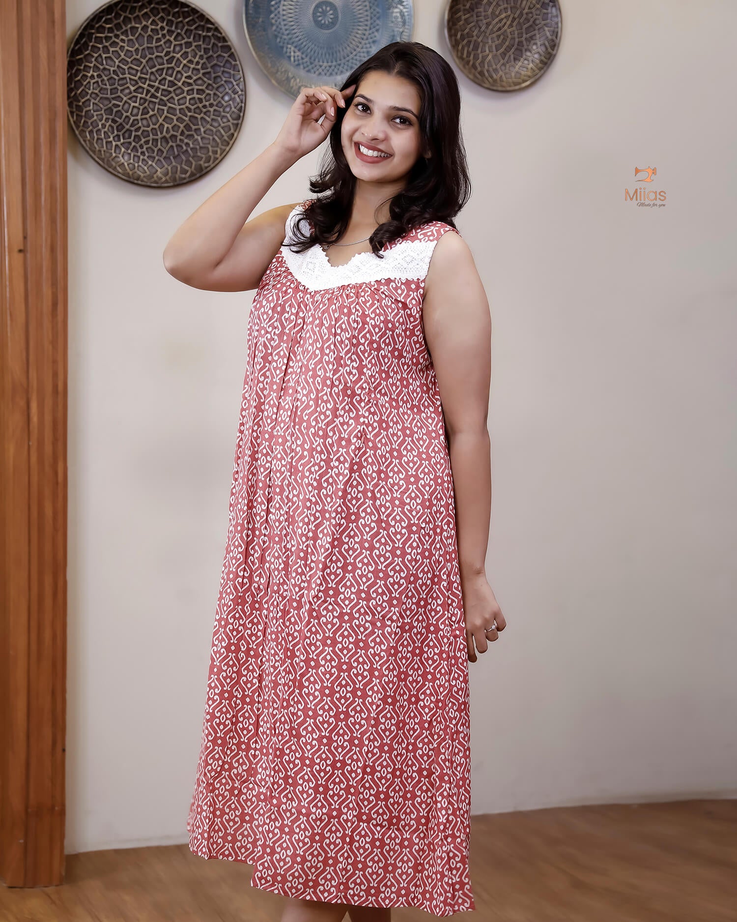 Cotton Maternity Dress: Ultimate Comfort & Nursing Access-Pink