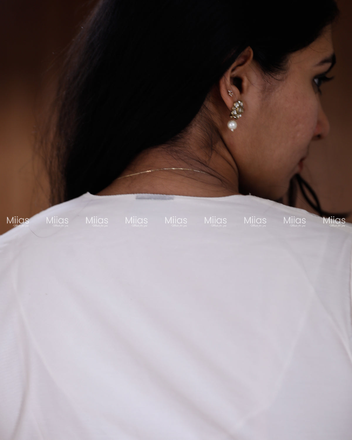 Mul Chanderi Dress Kurti | Embroidered Front + Lace + Lined | White