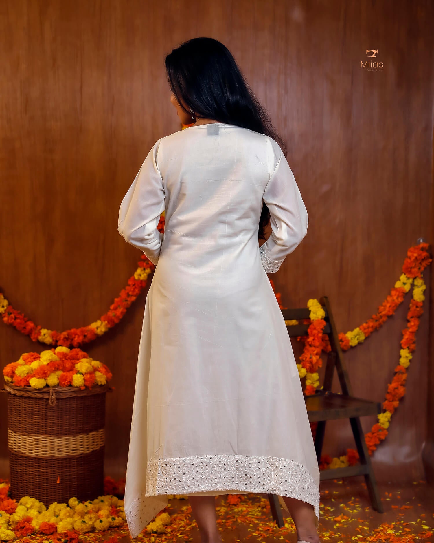 Sequined Kora Cotton Kurti – Breathable & Stylish