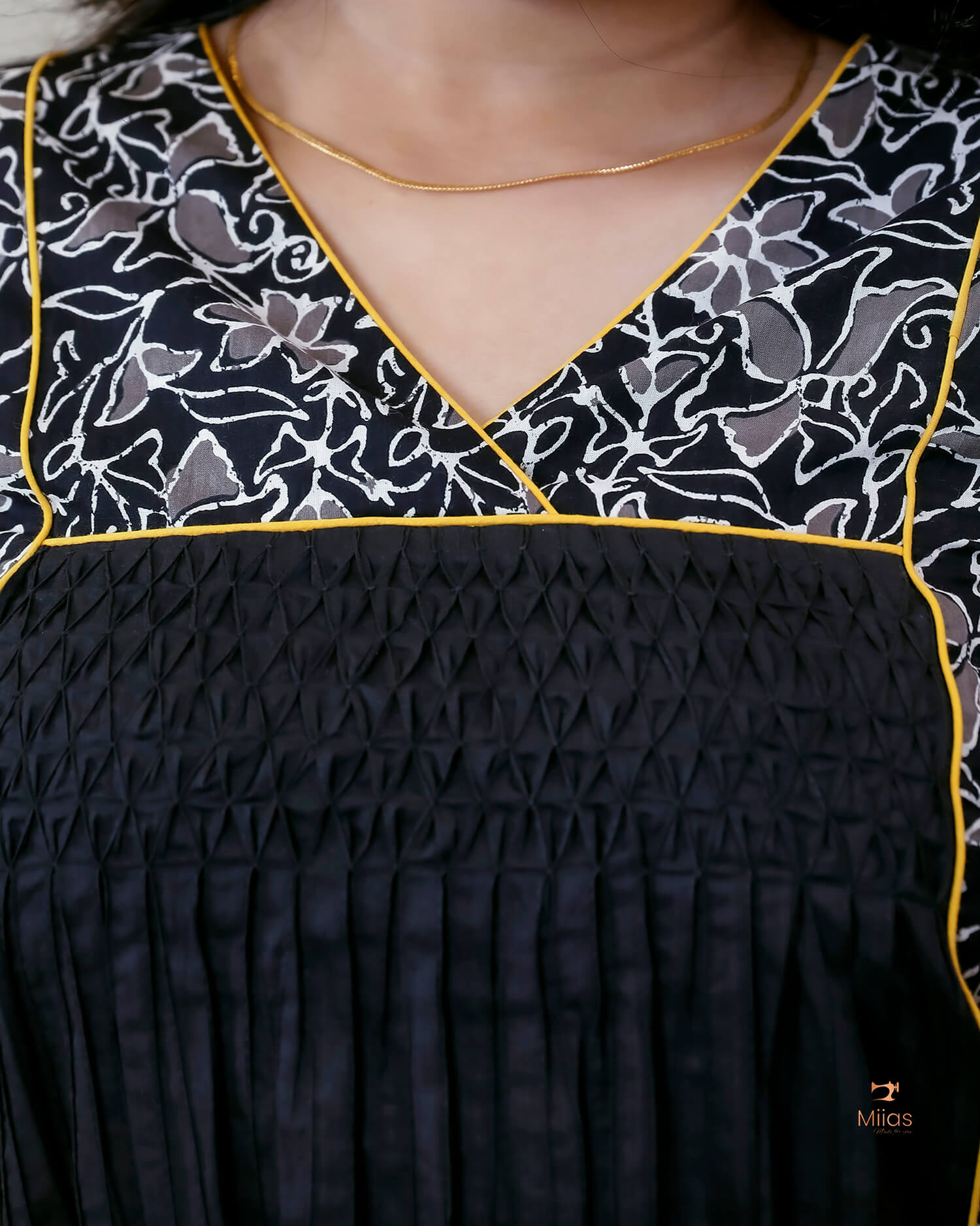 Cotton Kurti with Pintuck Smocking & Pocket