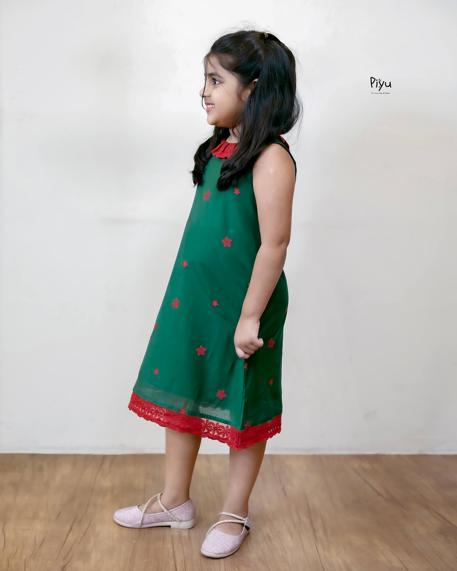 Mul Chanderi A-Line Frocks: Embroidered & Lace-Trimmed