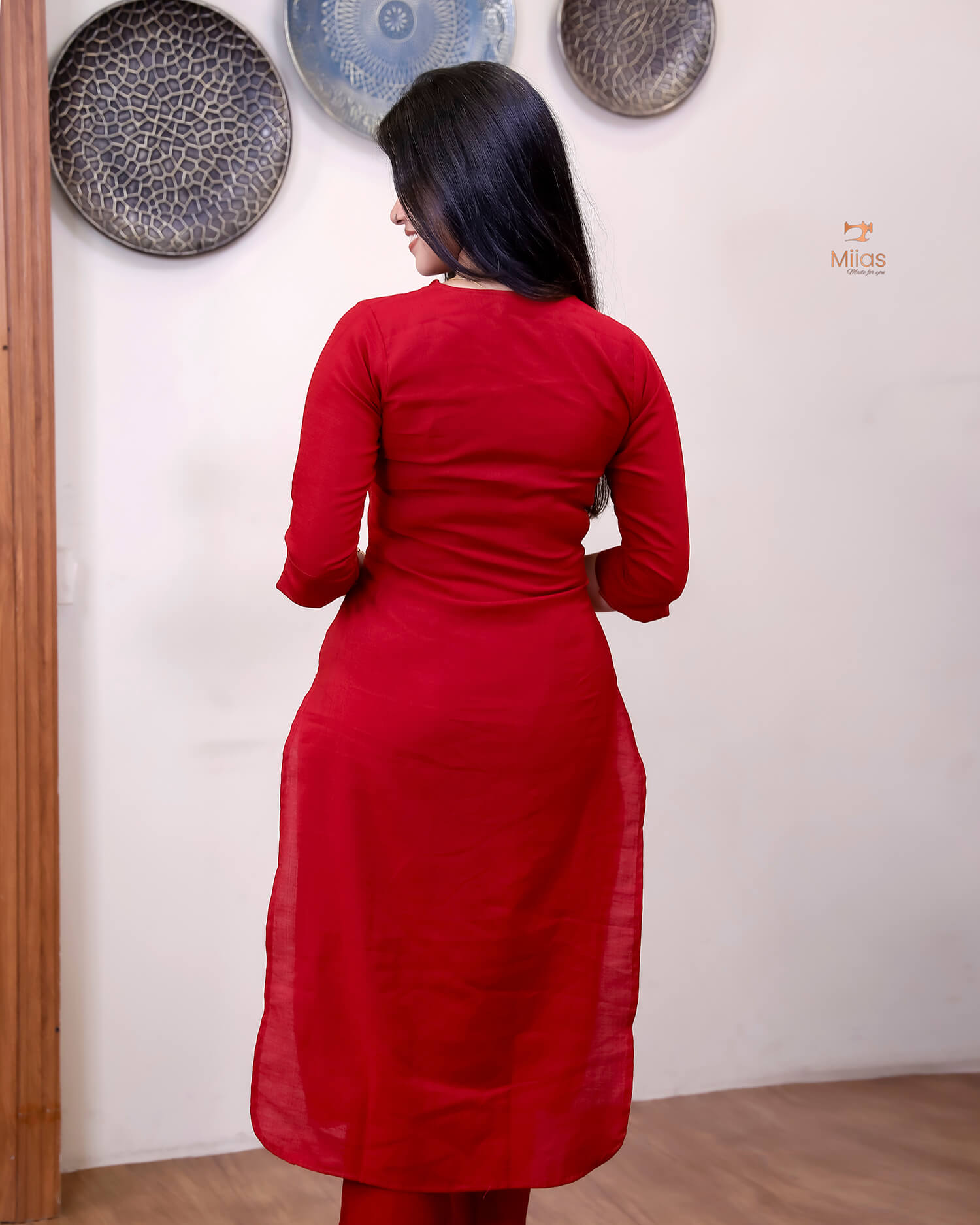 Vatican Two-Piece Set with Printed Chiffon Dupatta-Red.