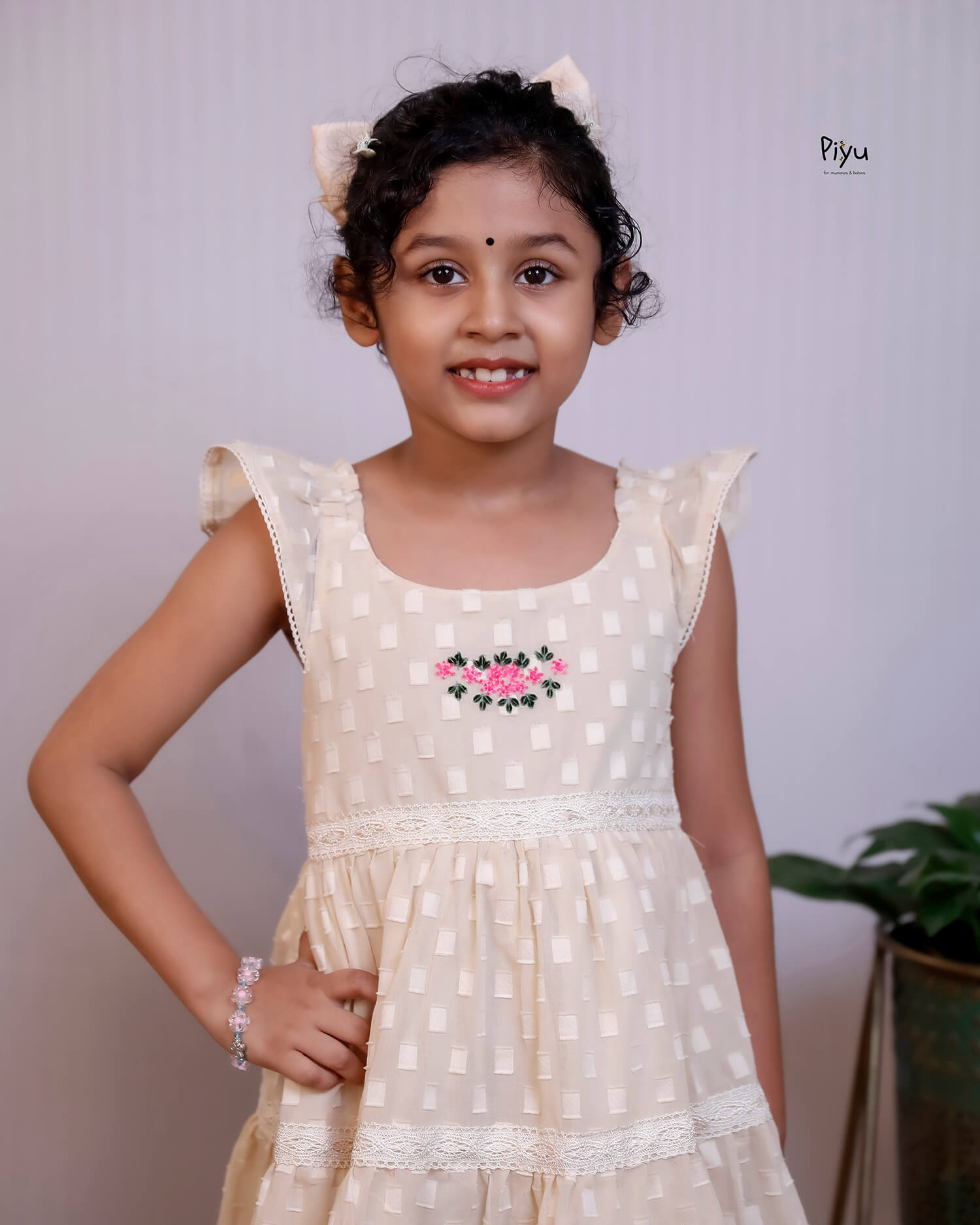 Mulcotton Kids's Frock with Vintage Lace & Embroidery