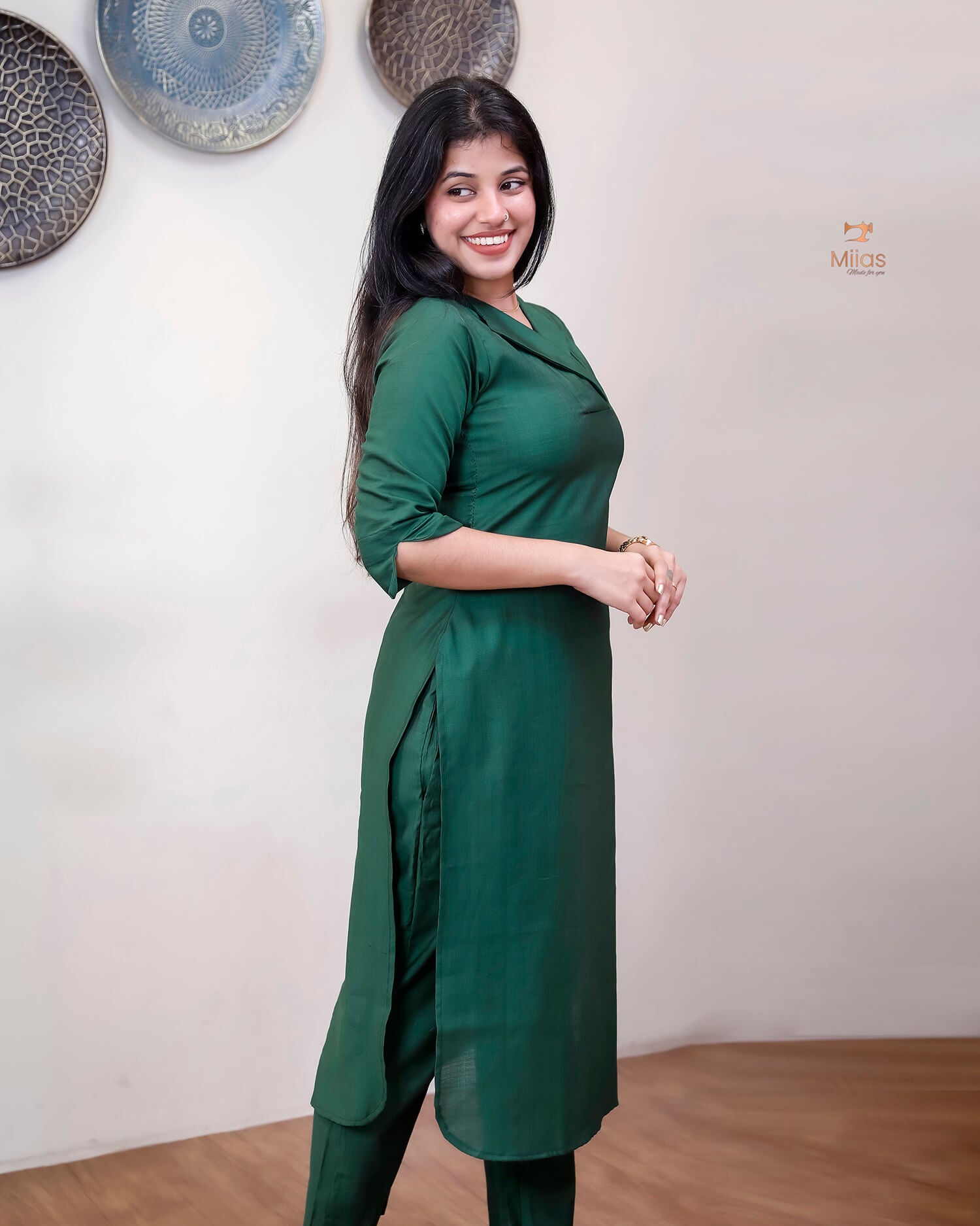 Vatican Two-Piece Set with Printed Chiffon Dupatta-Green.