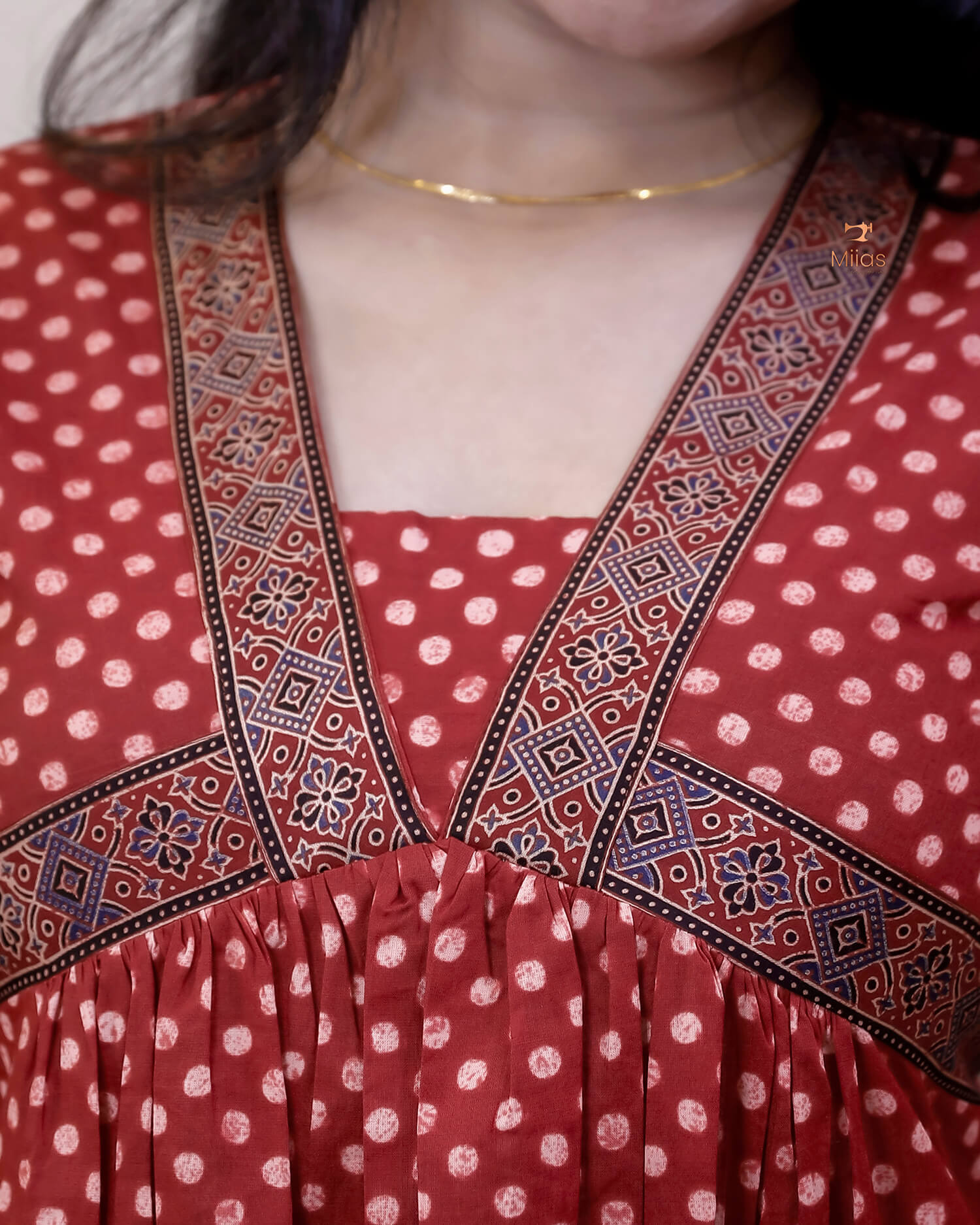 South Cotton Alia-Cut Dress Kurti, Modal Silk Trim