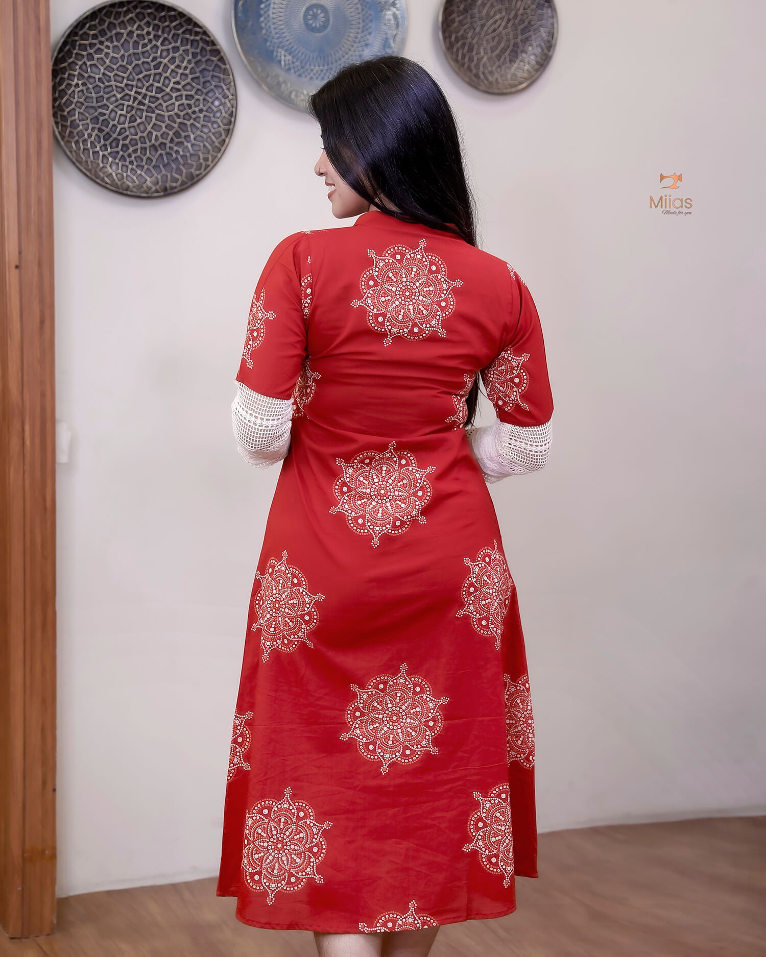 South Cotton Dress Kurti: Crochet Lace & Pocket