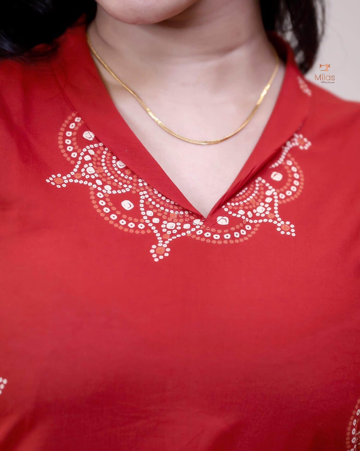 South Cotton Dress Kurti: Crochet Lace & Pocket