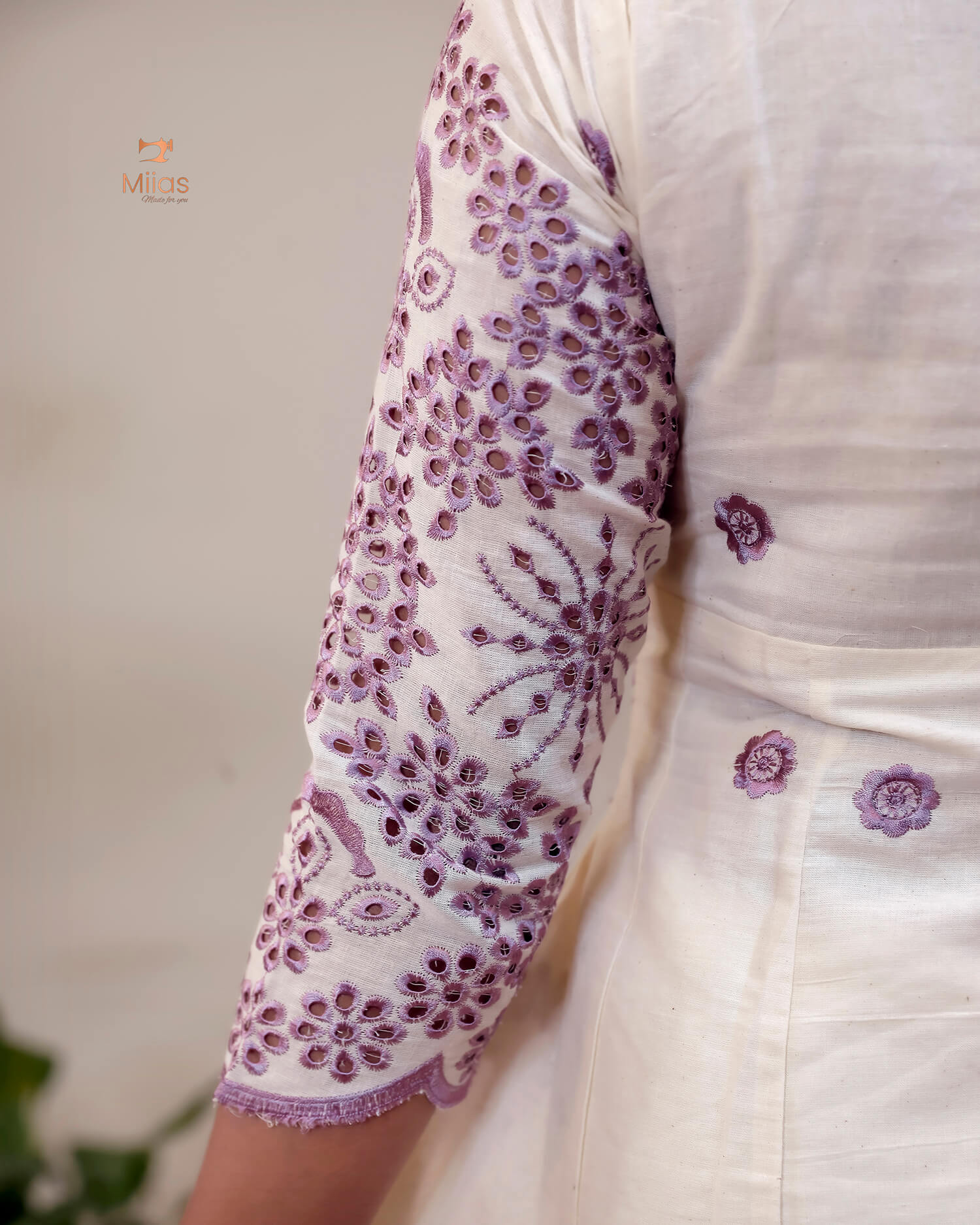 Kora Cotton Kurti: Intricate Embroidered Panel Design