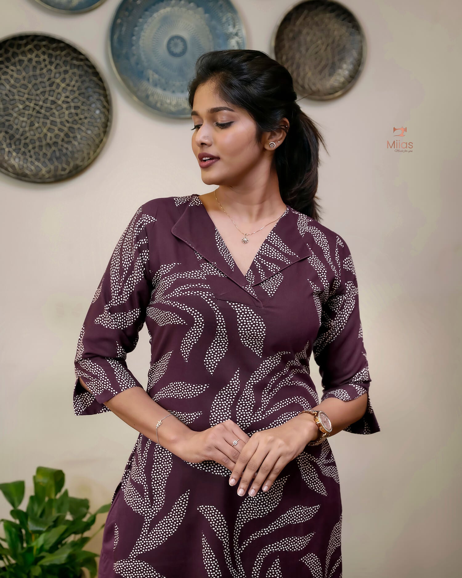 Vatican Fabric Co-ord Set - Elegant Top & Cotton Pants