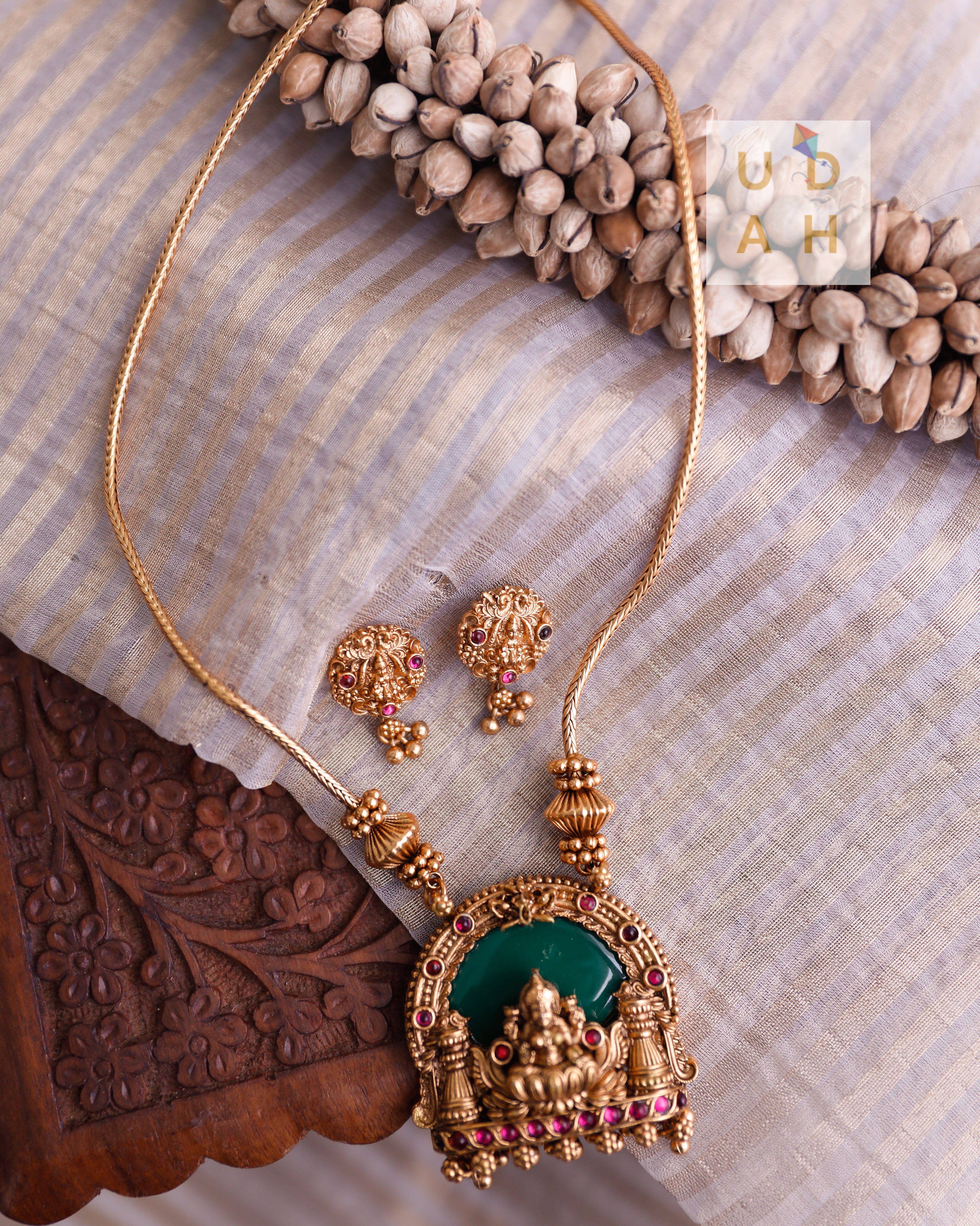 Temple Goddess Pendant Set