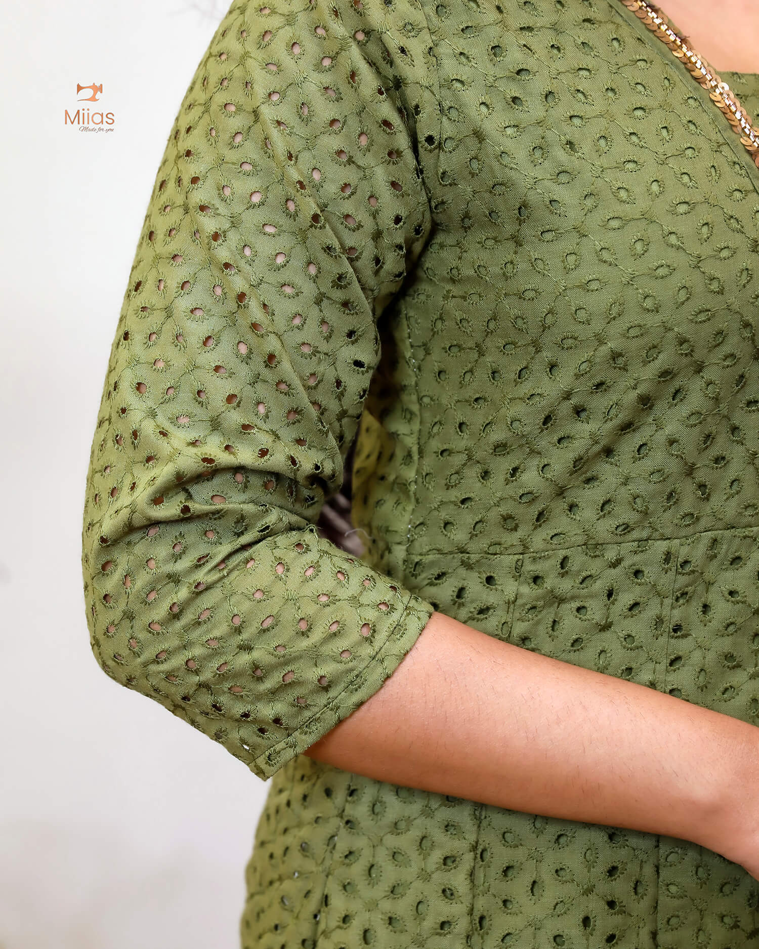 Elegant Sequined Panel Top in Soft Cotton