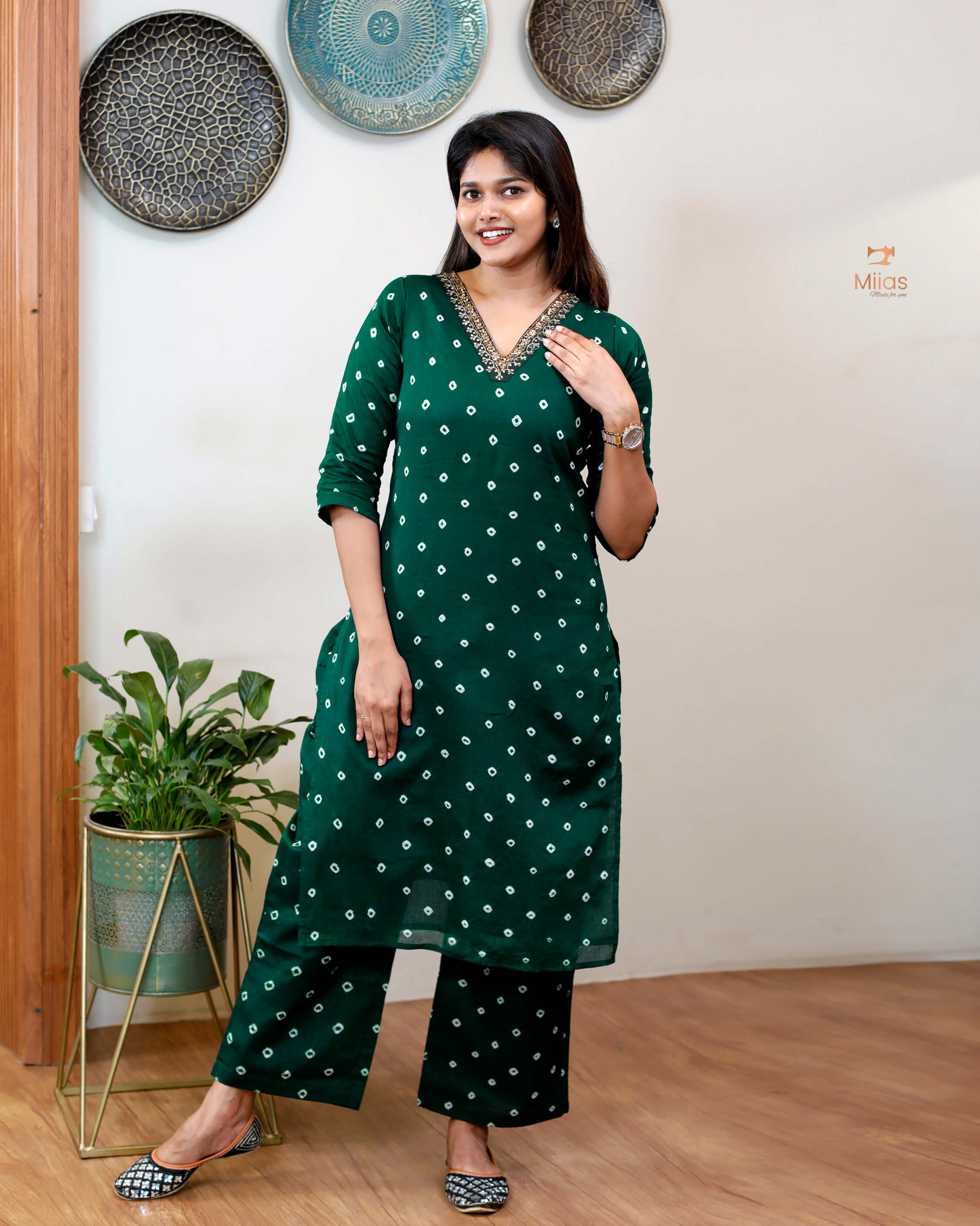 Bandhani Printed Mul cotton Co-ord set