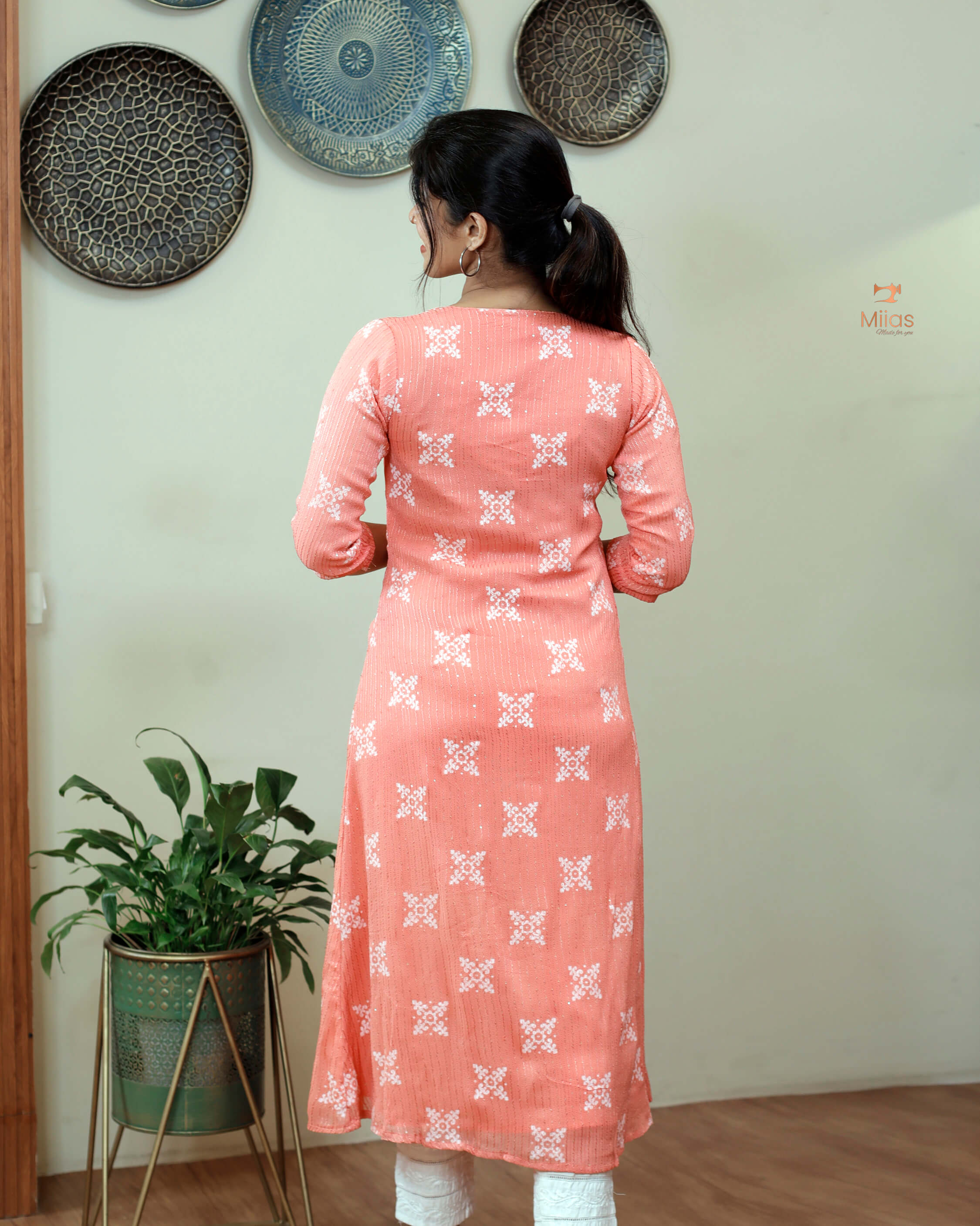A- line sequined georgette Kurti