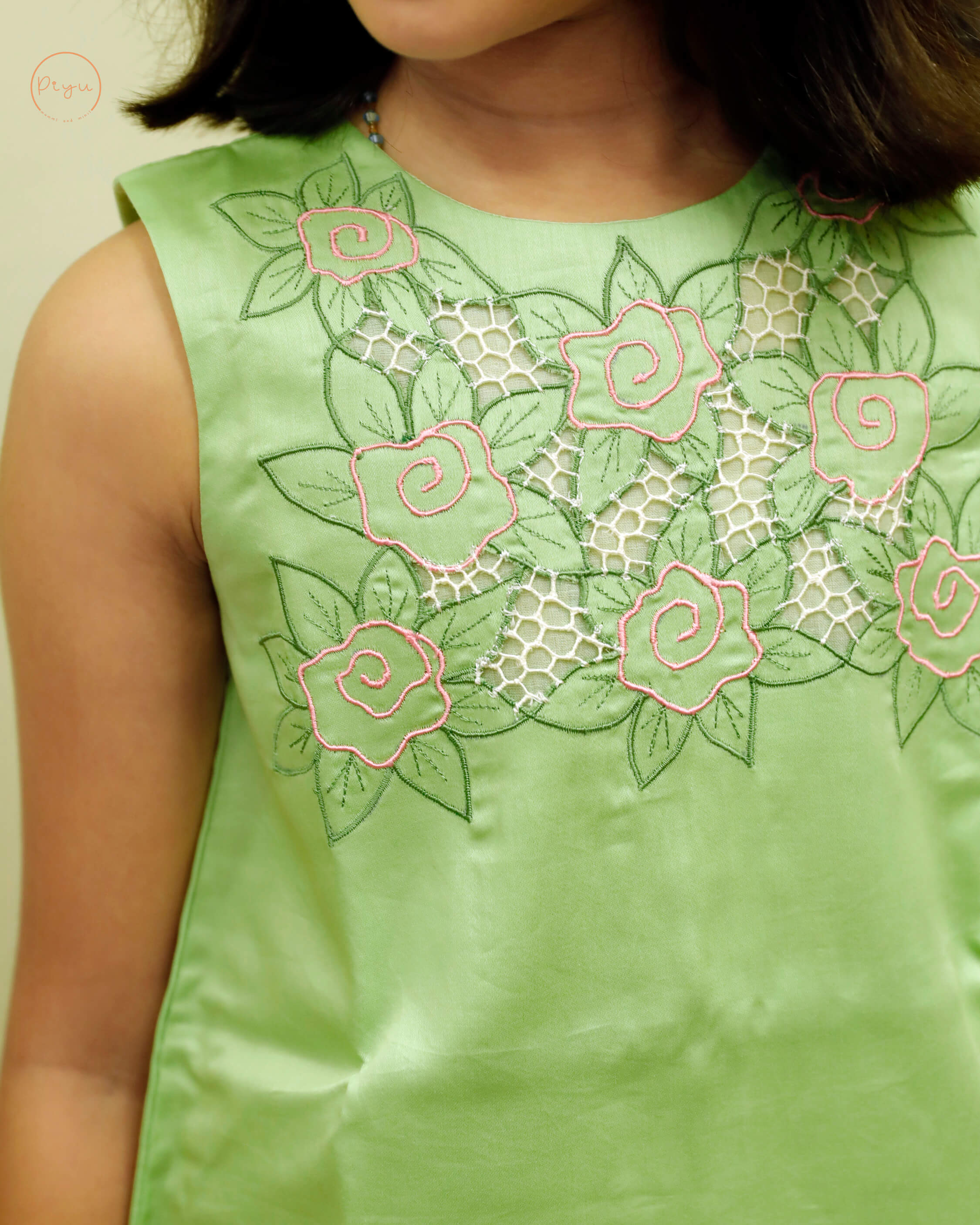 A Line Frock with cut work