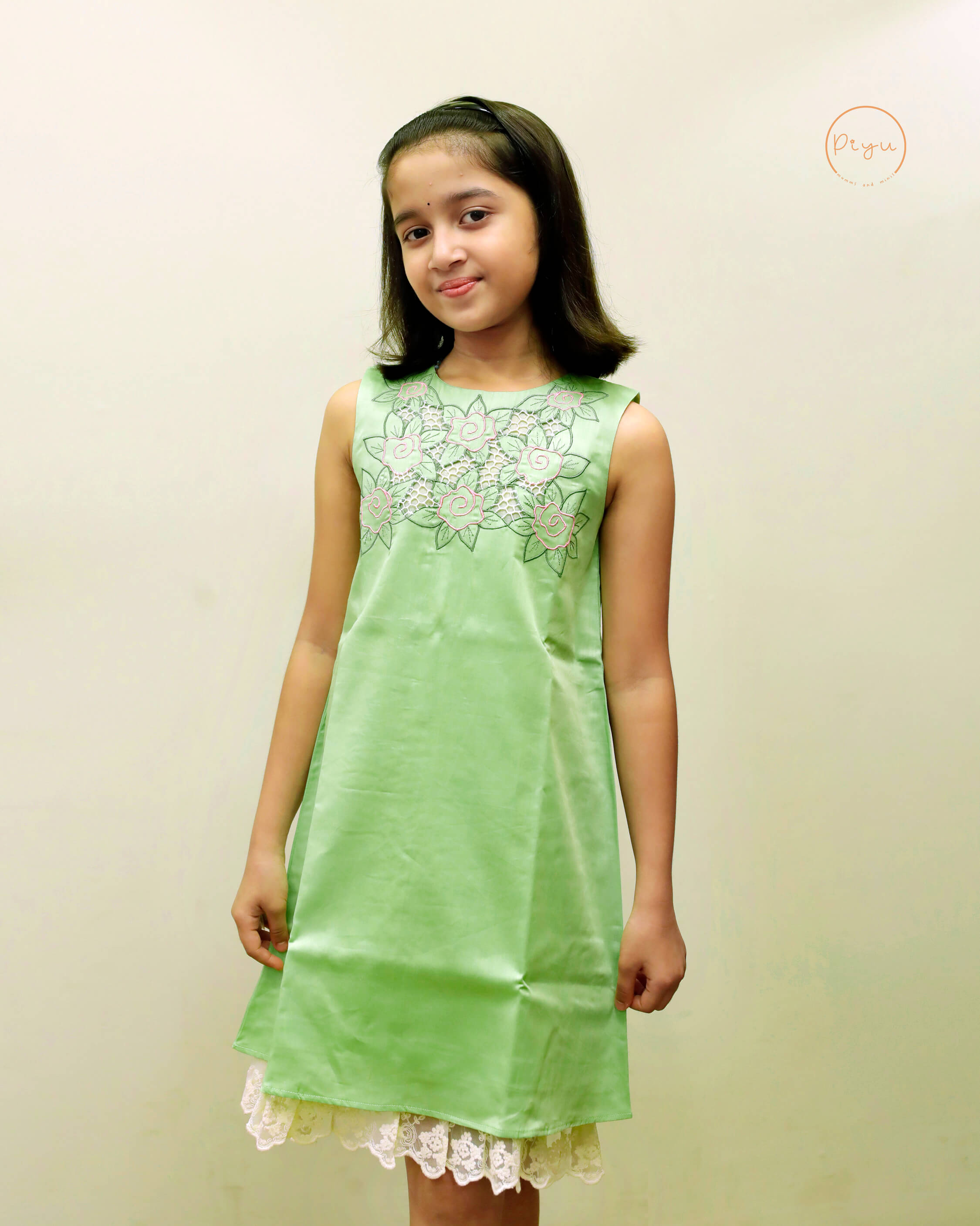 A Line Frock with cut work