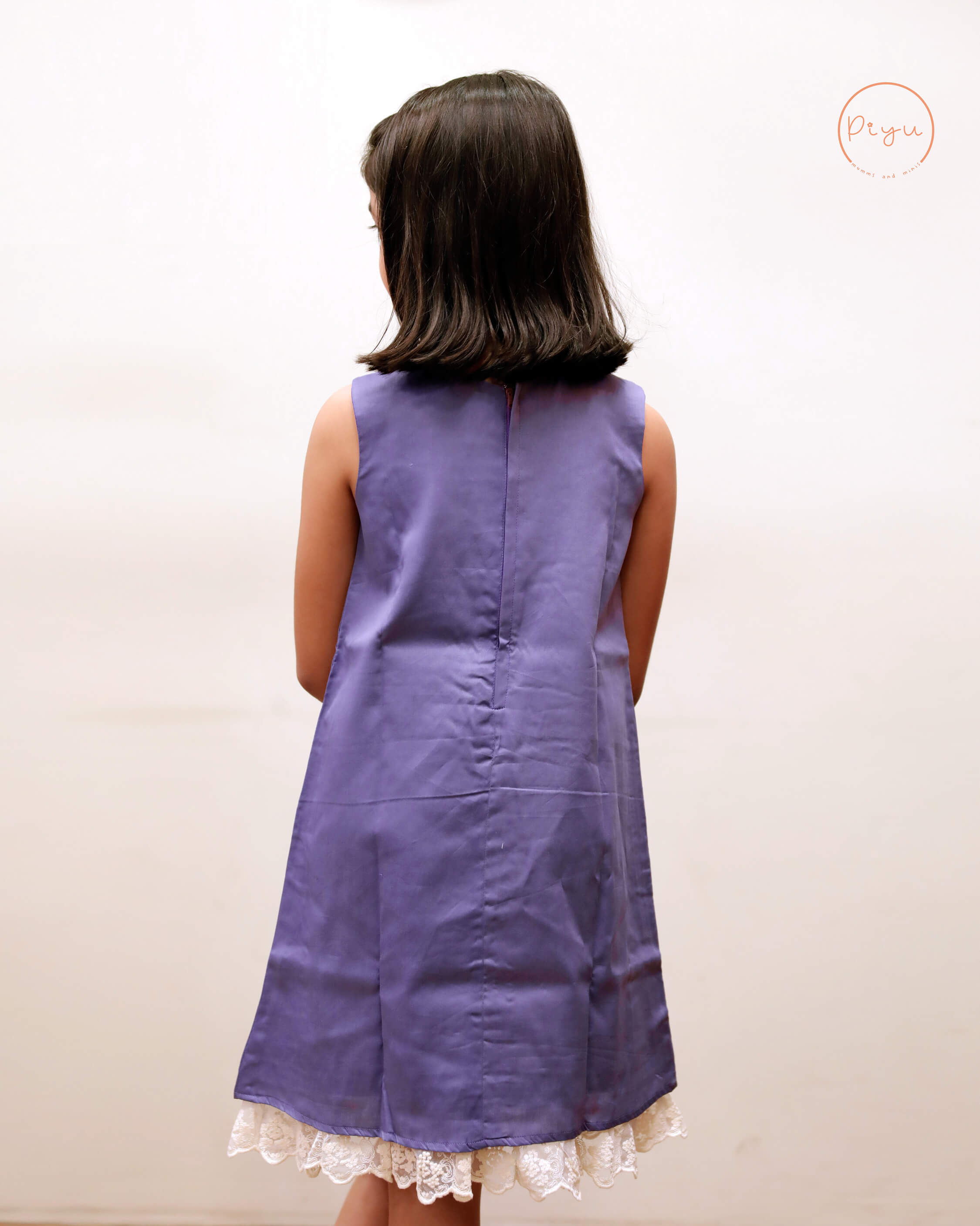 A Line Frock with Cutwork in Satin cotton