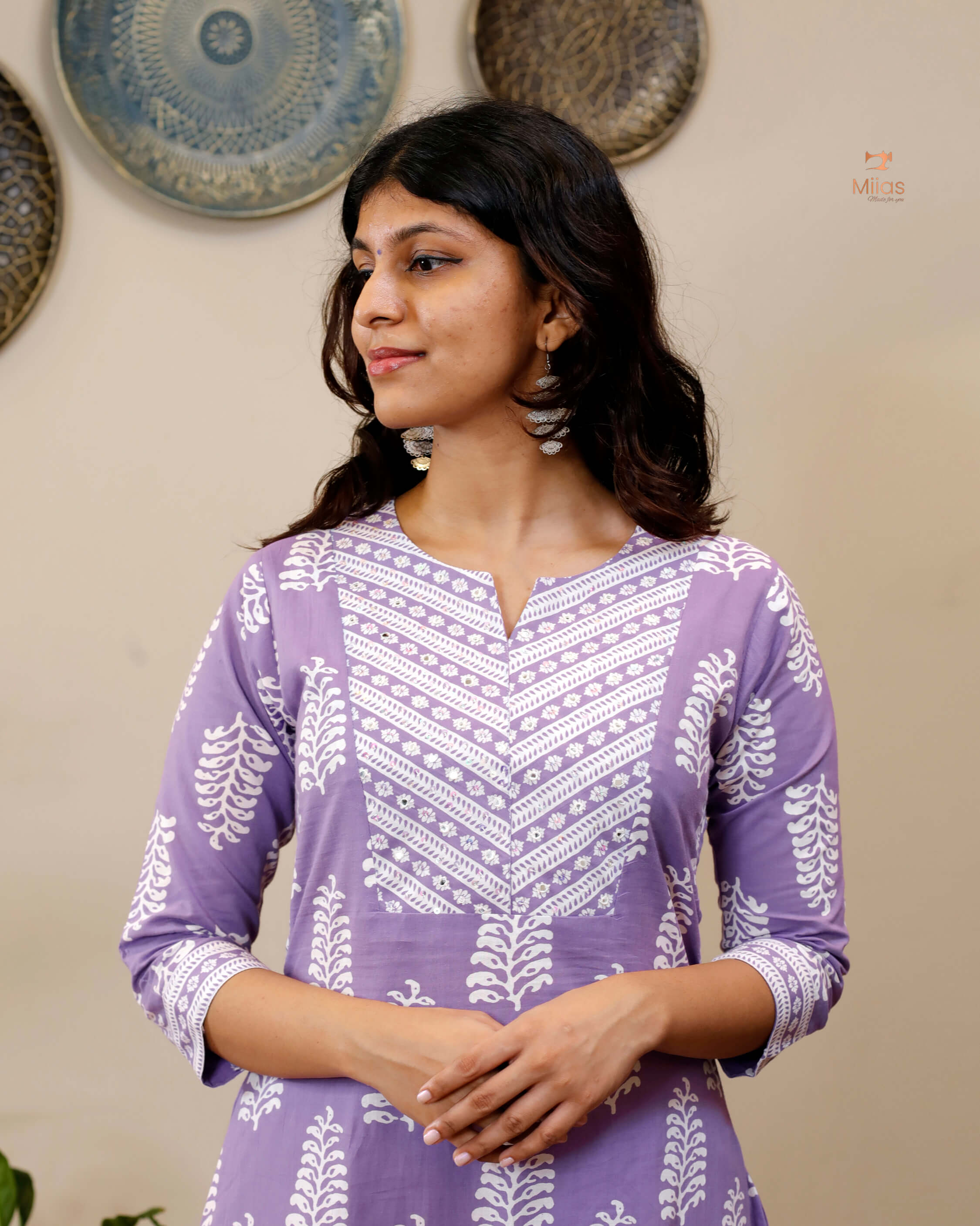 South Cotton co-ord set with mirror and sequins work