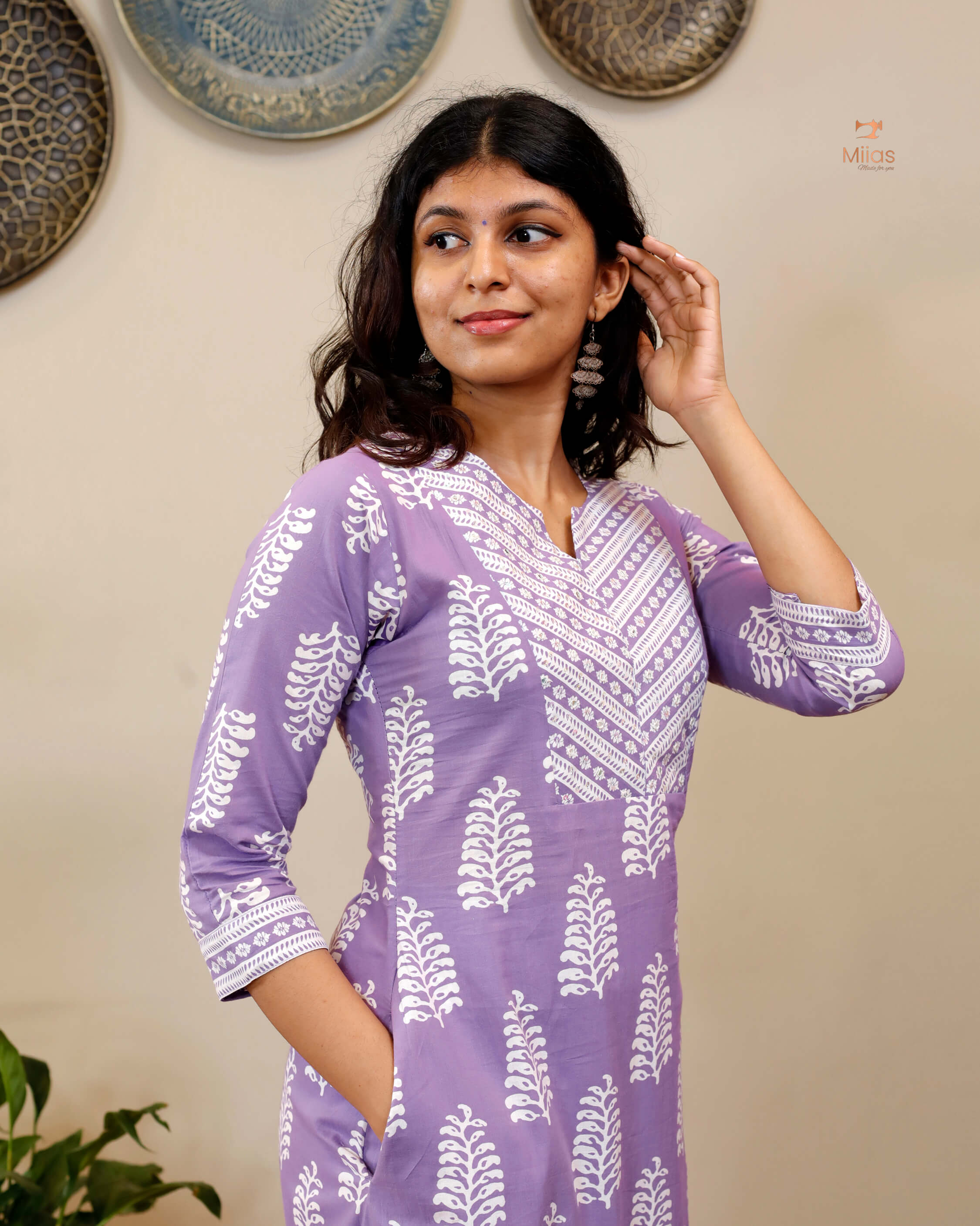 South Cotton co-ord set with mirror and sequins work