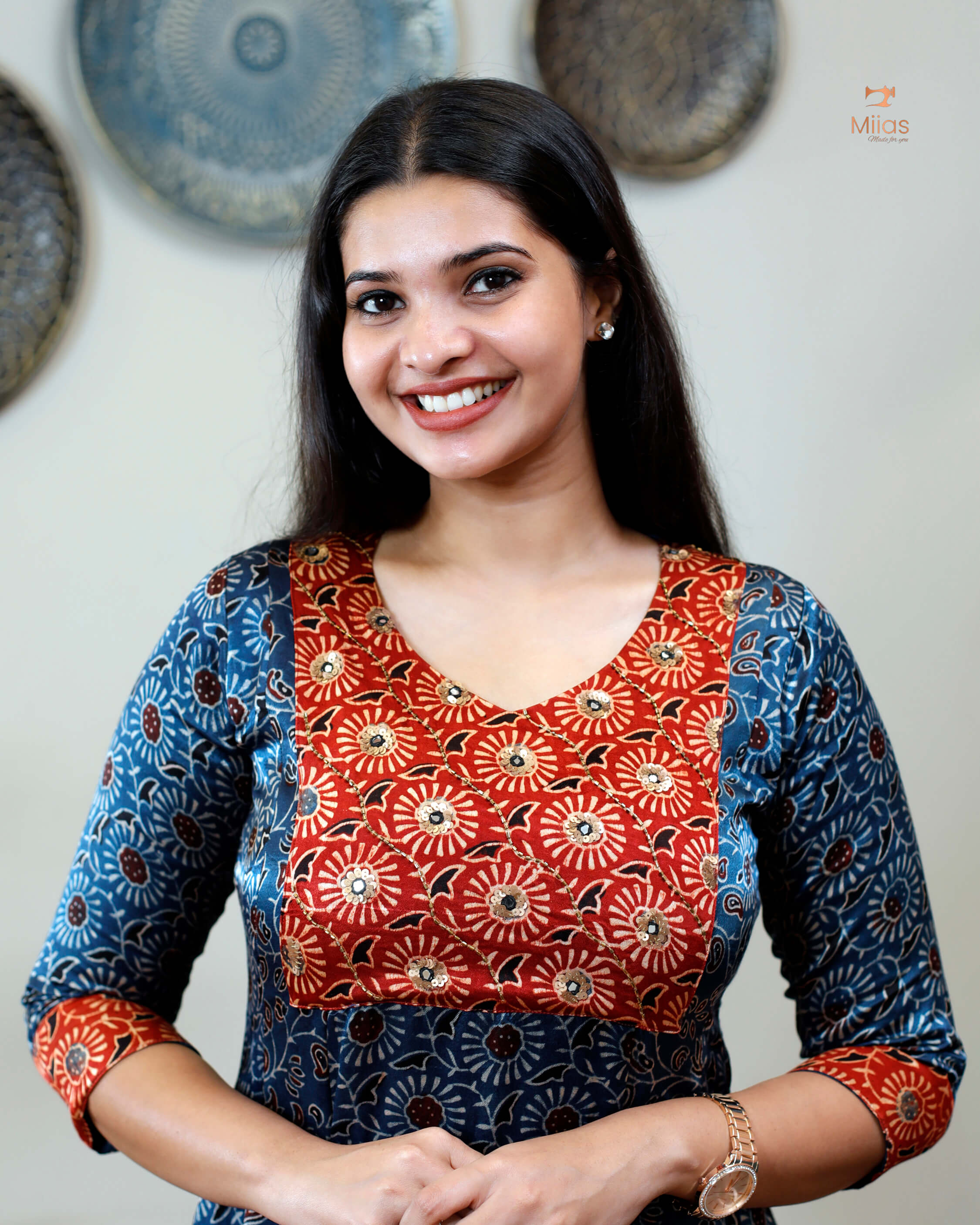 Mashru Silk Panelled Dress Kurti
