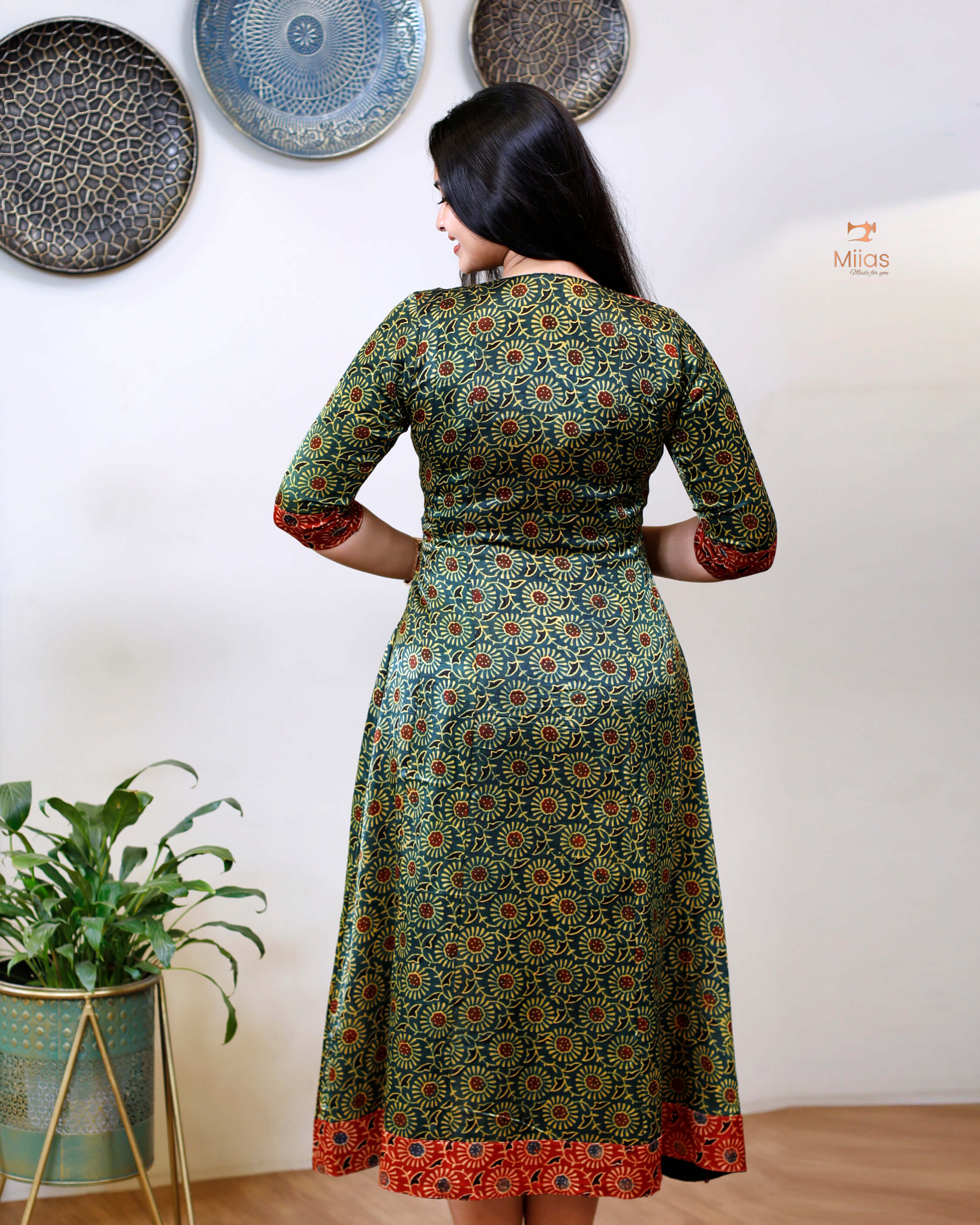 Mashru Silk Panelled Dress Kurti