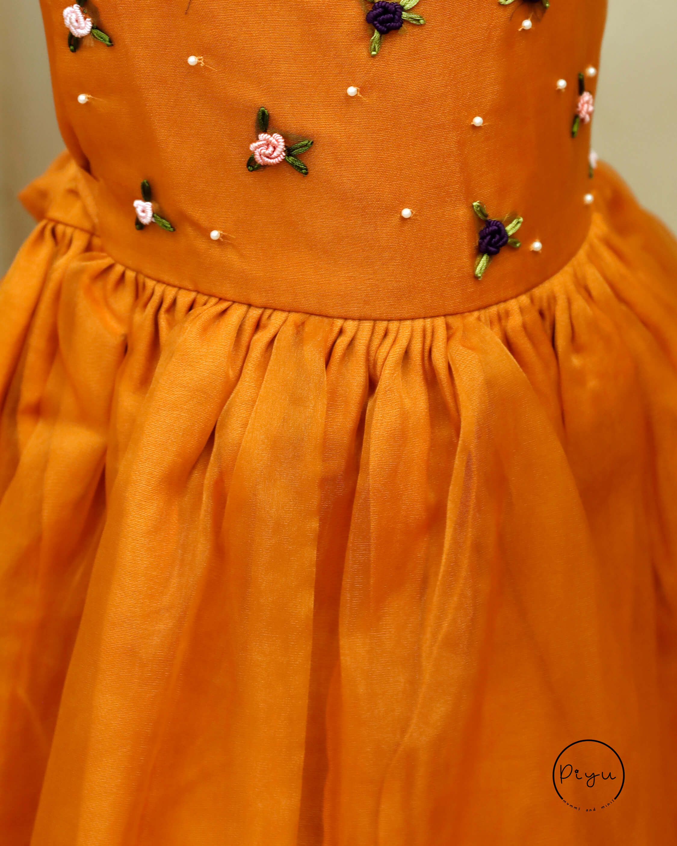 Organza Frock with hand work