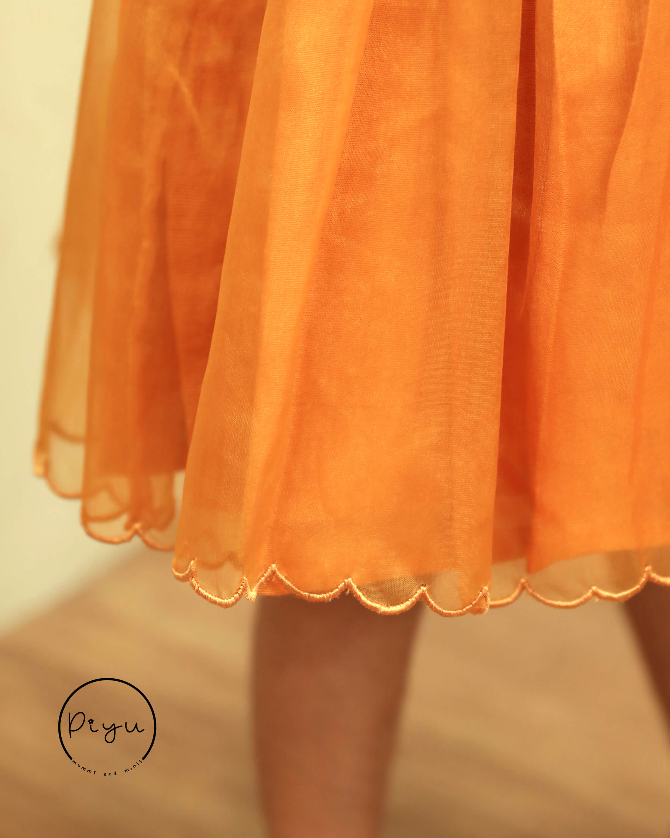Organza Frock with hand work