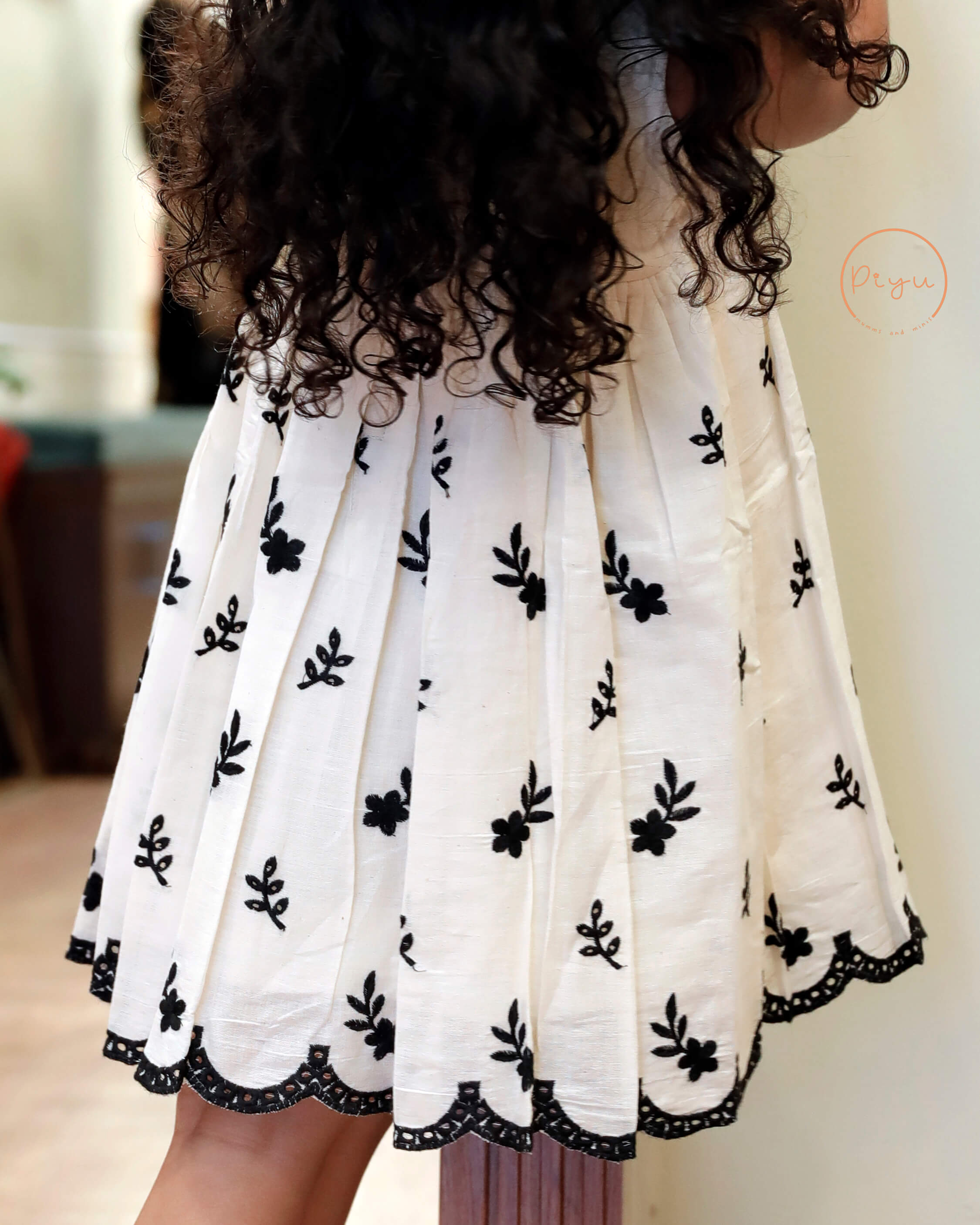 Kora Cotton Kids Frock with Bullion work