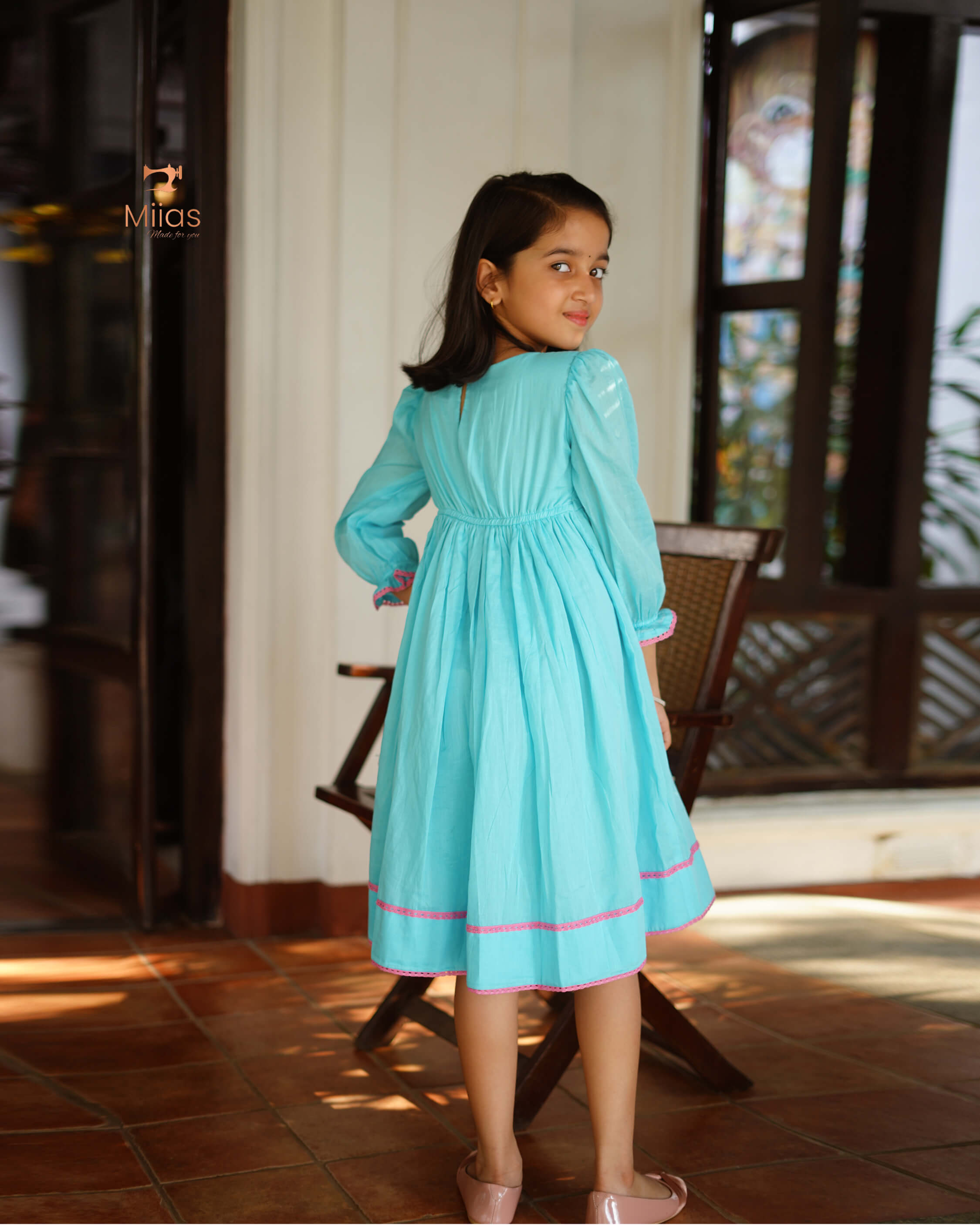 Mul Cotton Frock With Thread Work