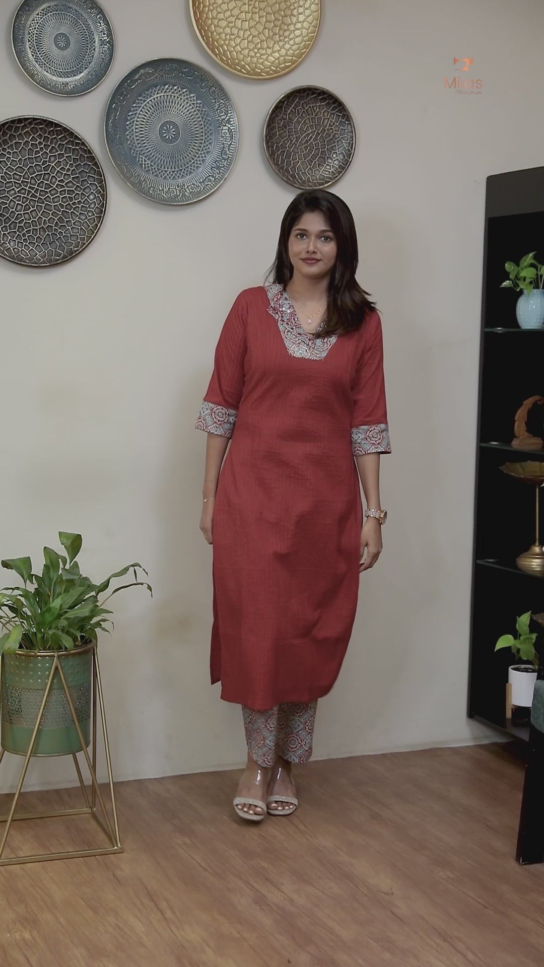 Pintuck & Kantha Top with Mirror Work