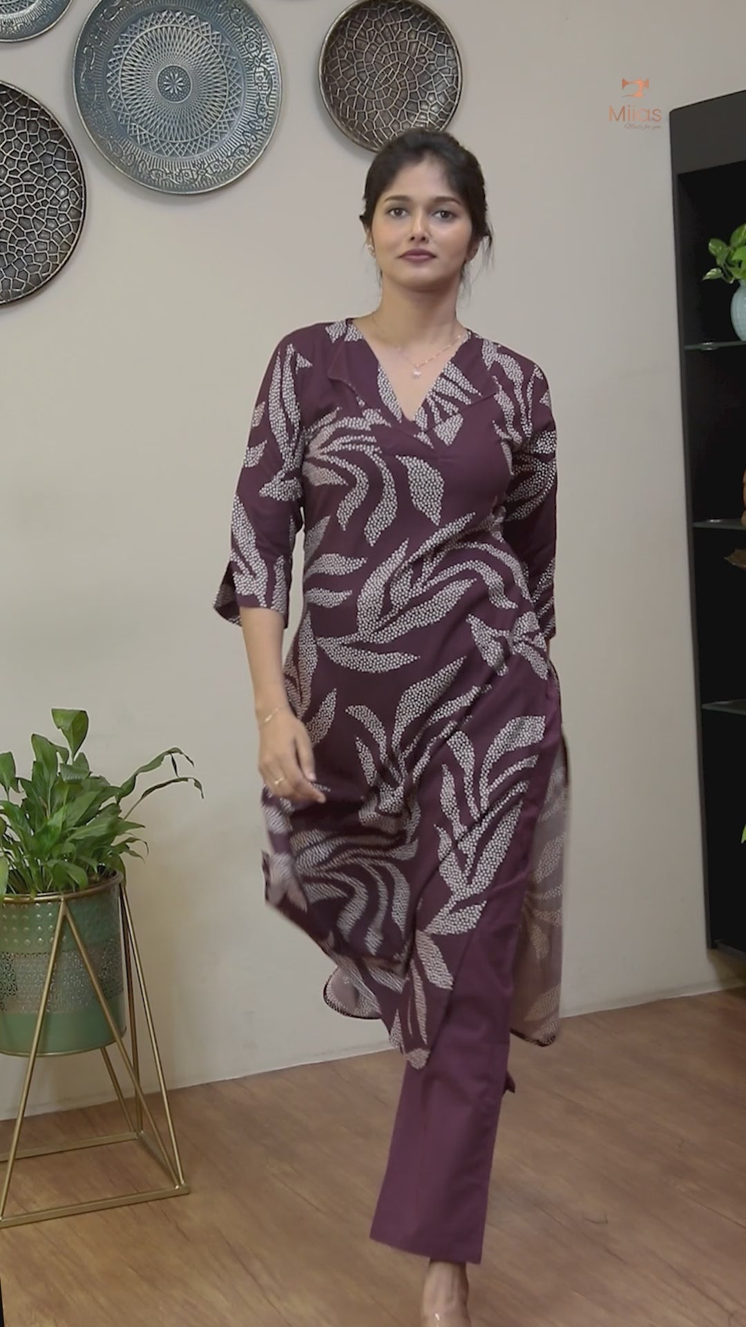 Vatican Fabric Co-ord Set - Elegant Top & Cotton Pants