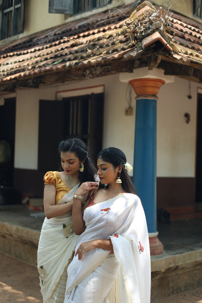 Tissue Check Saree | Handwork & Dual Zari, Banarasi Blouse | Vishu Collection.