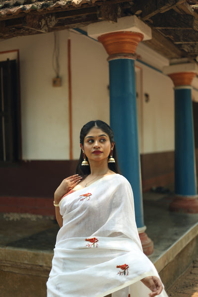 Tissue Check Saree | Handwork & Dual Zari, Banarasi Blouse | Vishu Collection.