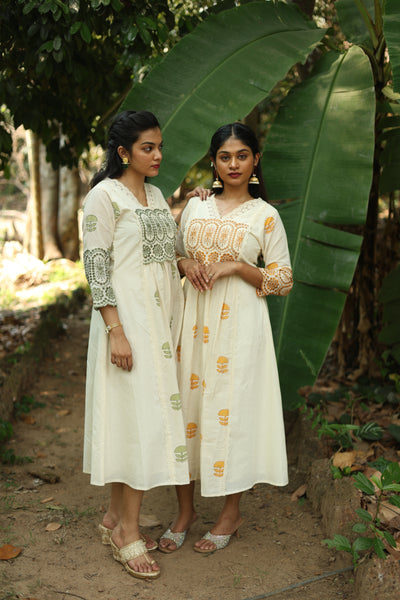 Flex Cotton Handblock Kurti – Orange | Vishu Collection