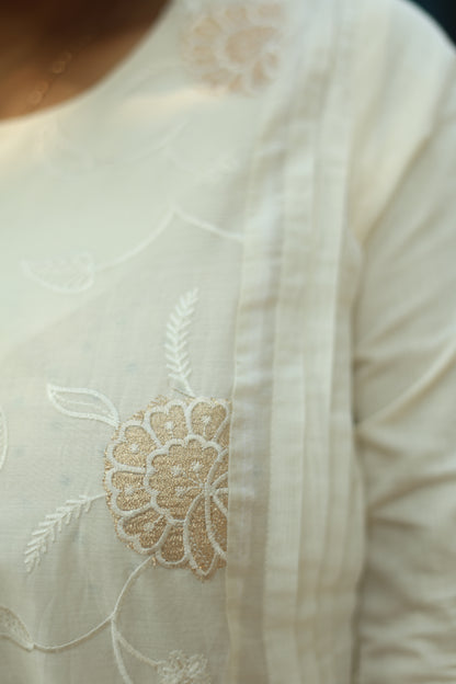 Mul Chanderi 3-Panel Pin Tuck Kurti – Yellow | Vishu Collection