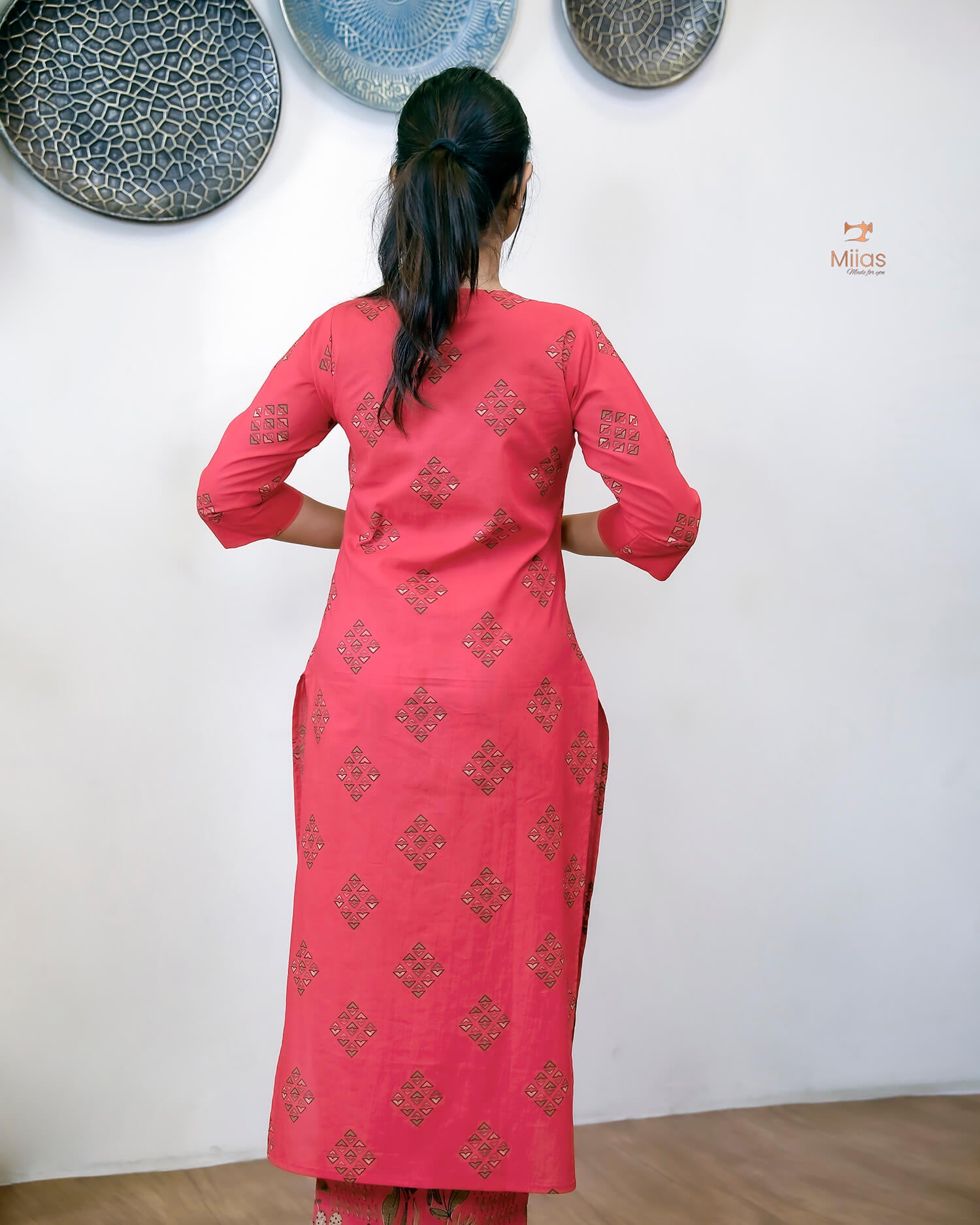 Pure Cotton Co-ord Set: Breathable Printed Elegance-Pink.