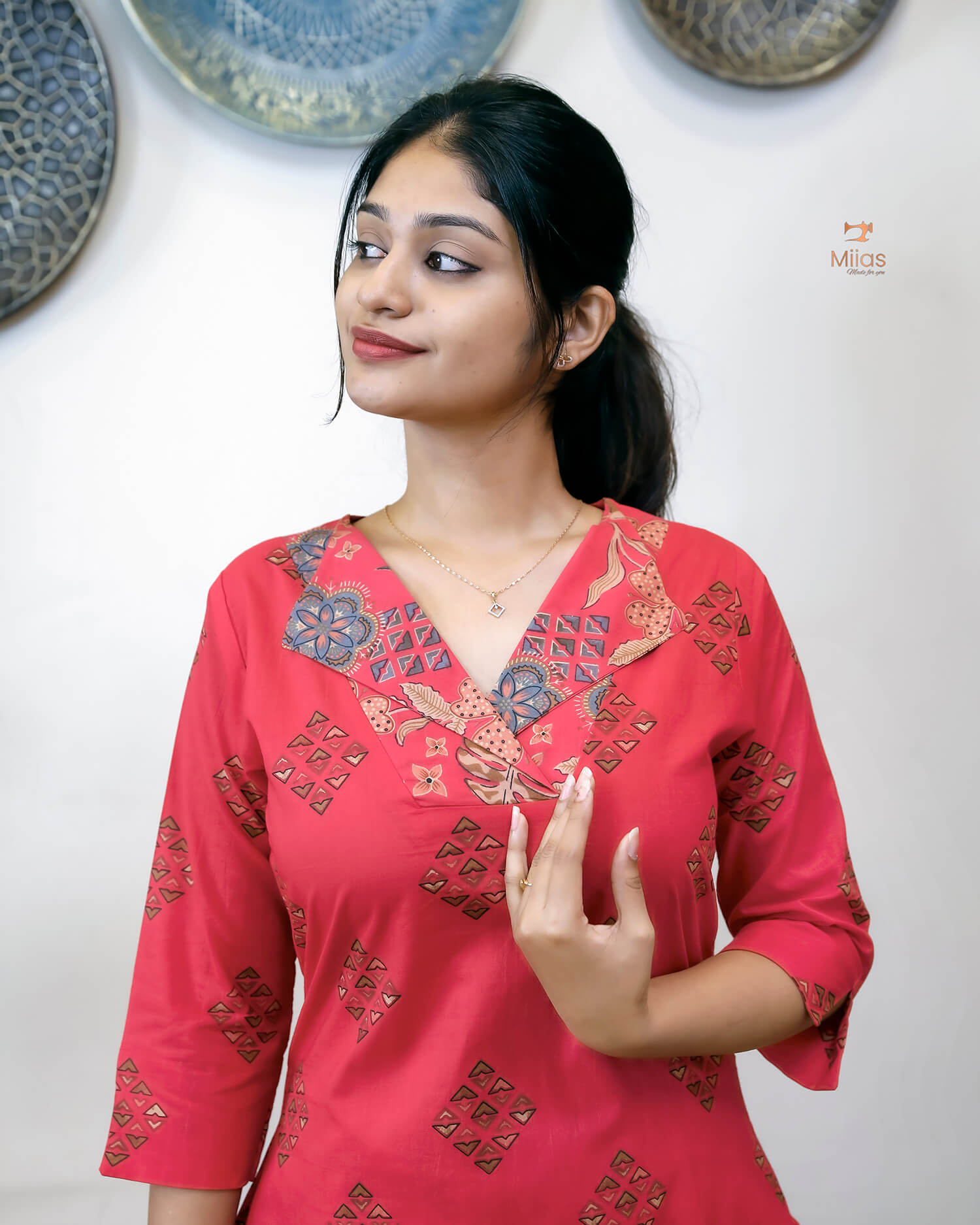 Pure Cotton Co-ord Set: Breathable Printed Elegance-Pink.
