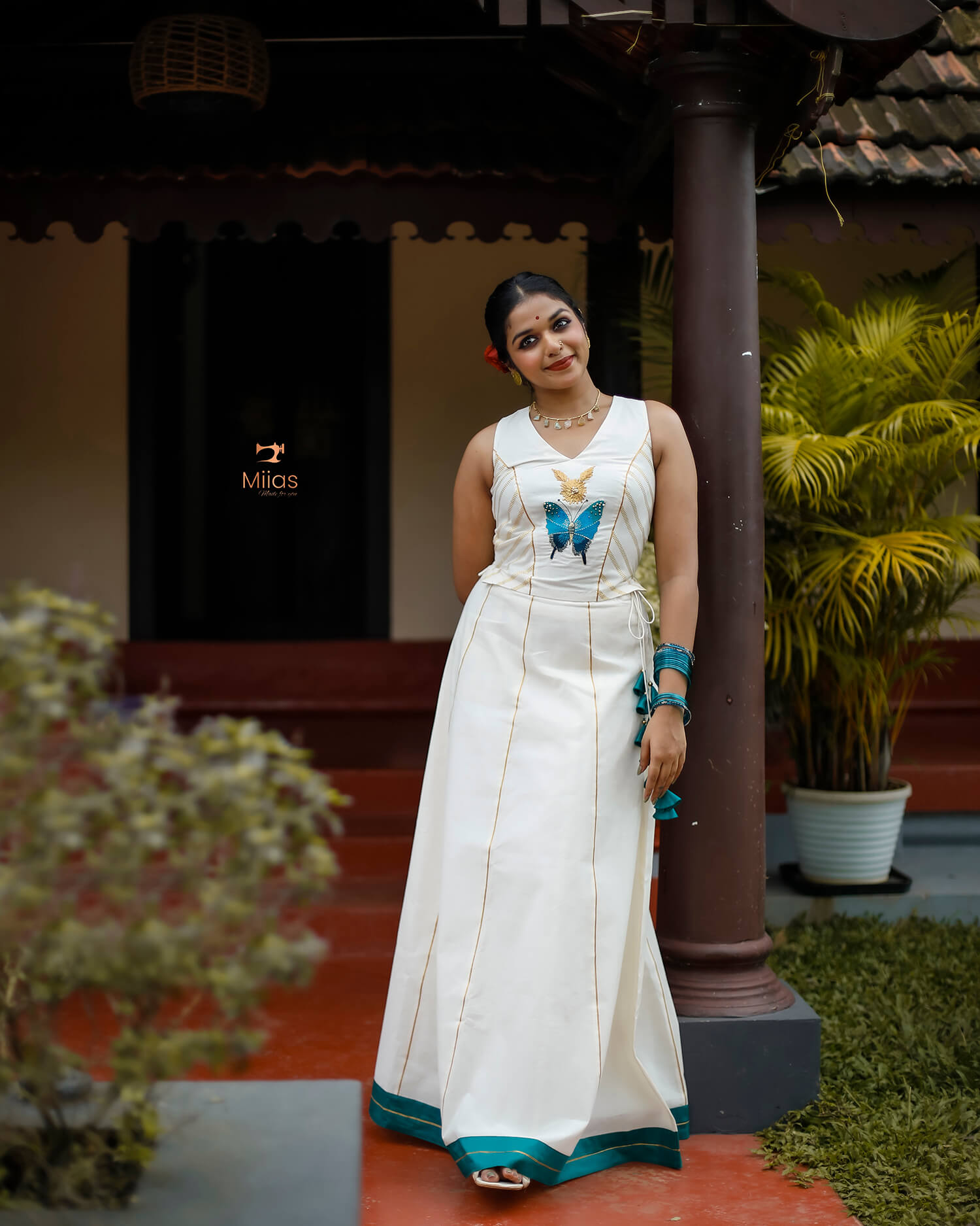 Gota Patti Skirt & Lurex Blouse (Stitched Set)–Festive Wear-Onam 2025