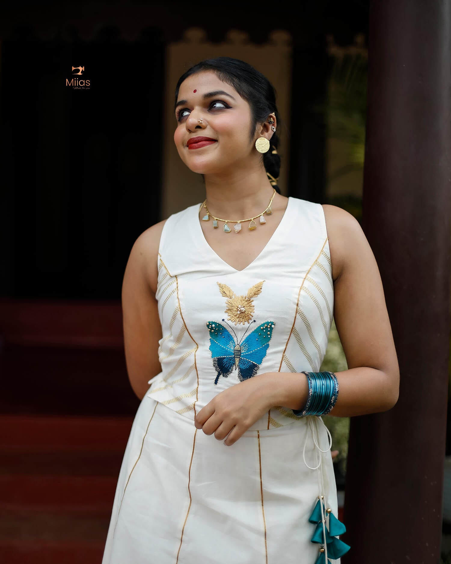 Gota Patti Skirt & Lurex Blouse (Stitched Set)–Festive Wear-Onam 2025