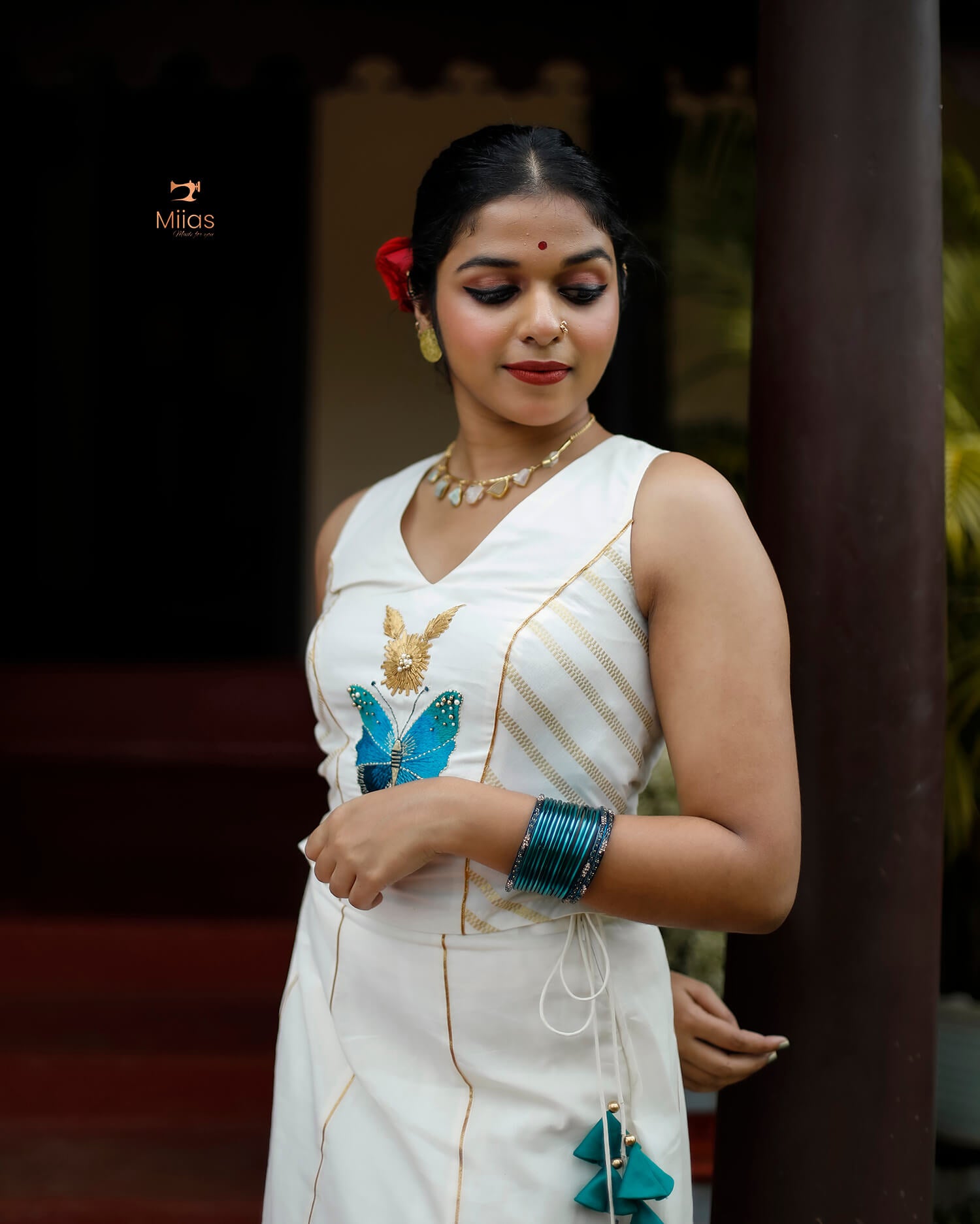 Gota Patti Skirt & Lurex Blouse (Stitched Set)–Festive Wear-Onam 2025