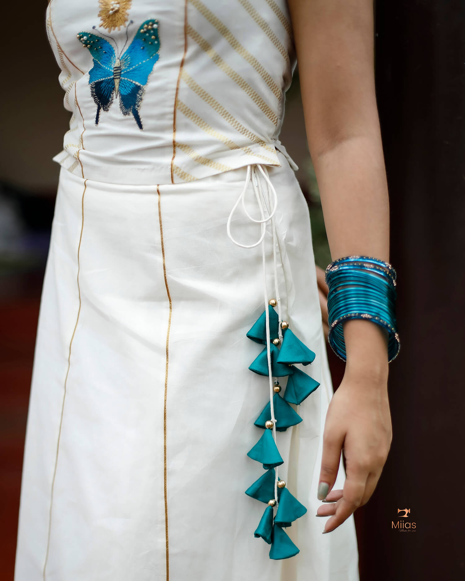 Gota Patti Skirt & Lurex Blouse (Stitched Set)–Festive Wear-Onam 2025