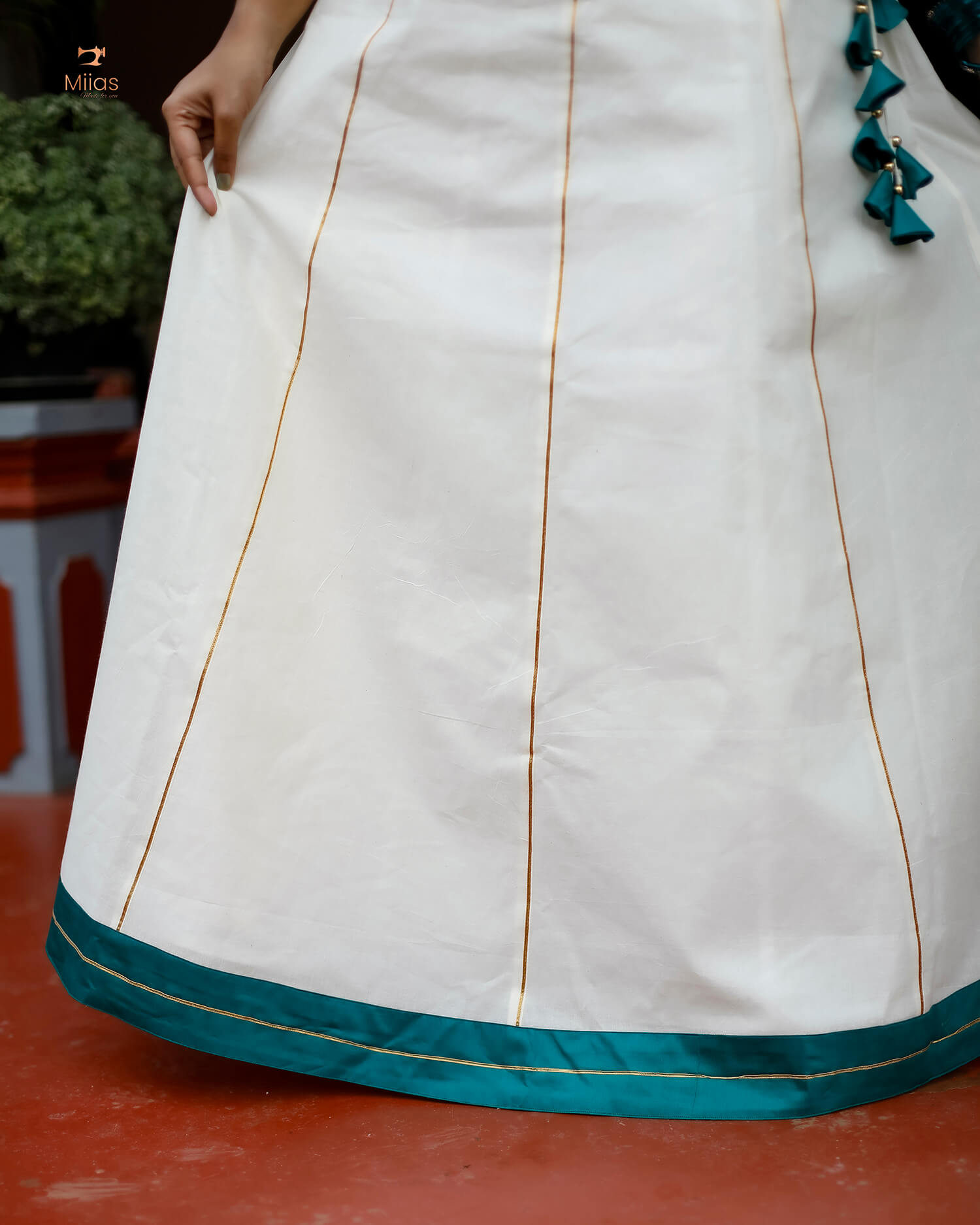 Gota Patti Skirt & Lurex Blouse (Stitched Set)–Festive Wear-Onam 2025