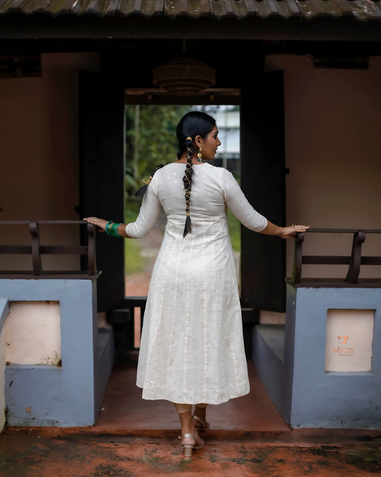 Elegant Lurex Cotton Wrap Around Kurti With Gota Patti & Embroidery-Onam 2025