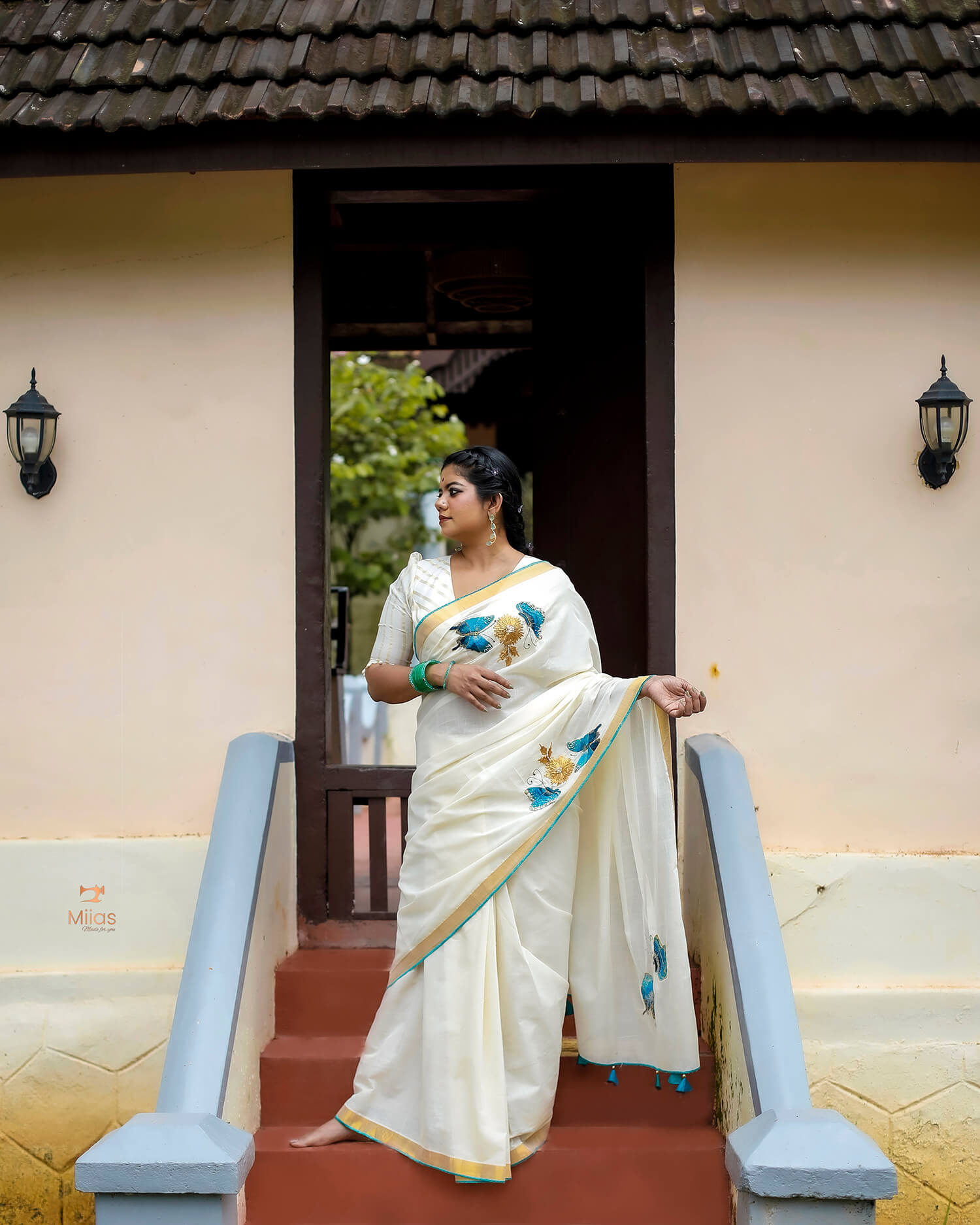 Kerala Cotton Saree & Unstitched Blouse-Onam 2025